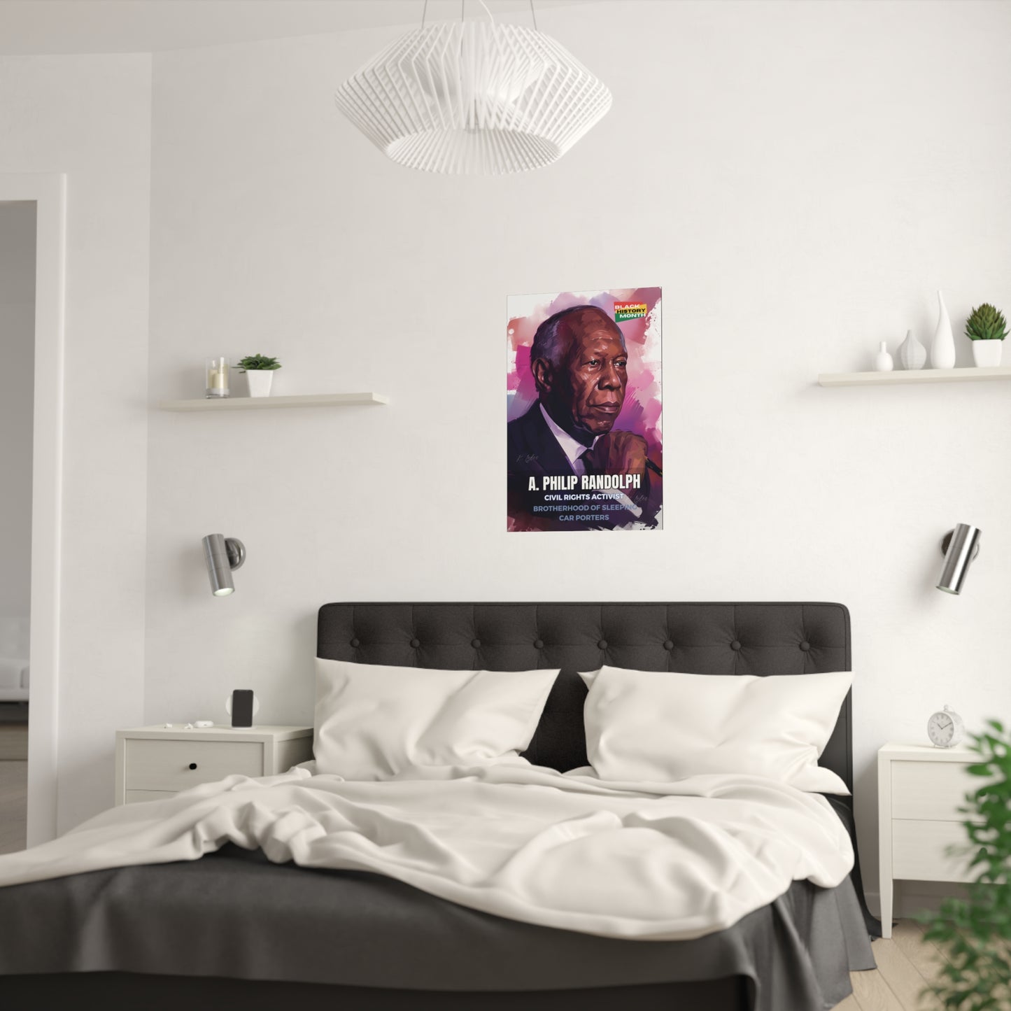 AI Generated Art Poster Print of A. Philip Randolf - Educational Black History Art Enthusiasts - Cool Posters for Office or Bedroom Wall Art