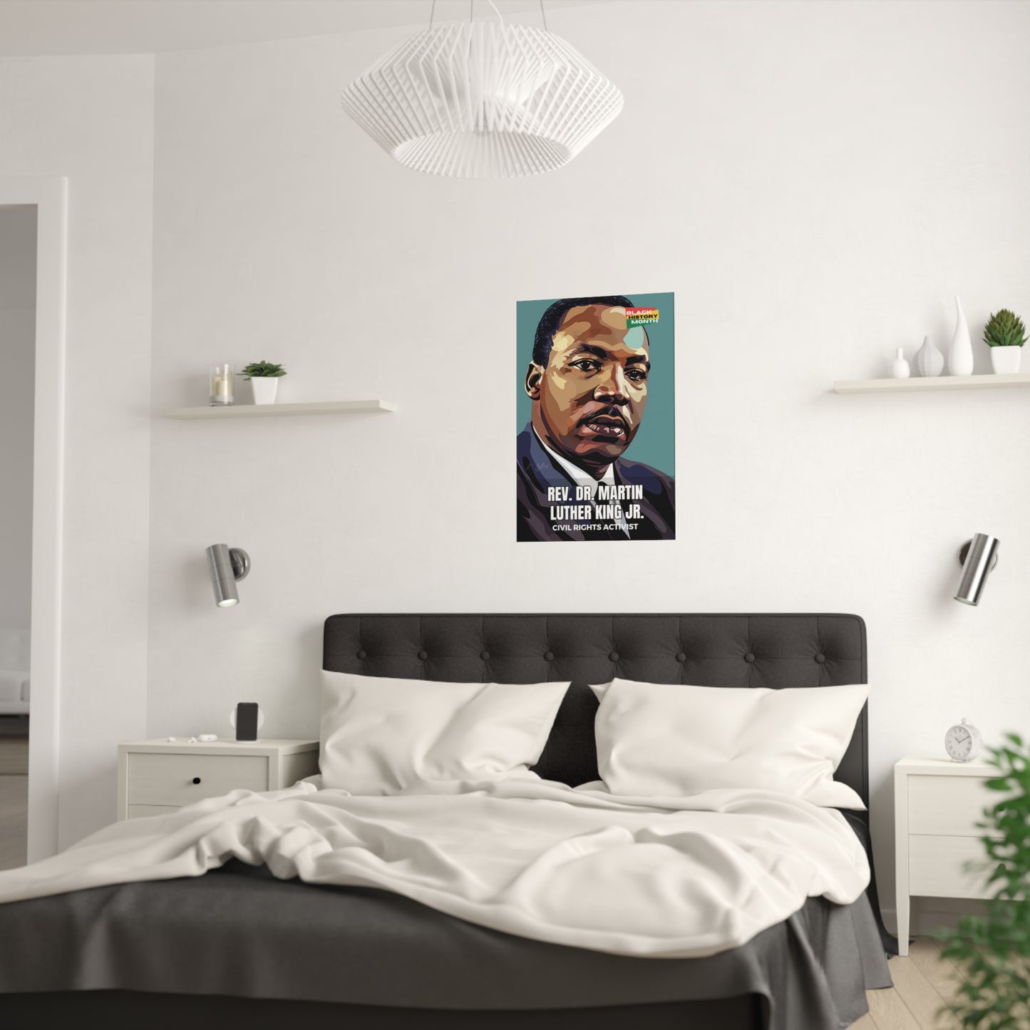AI Generated Art Poster Print of Dr. Martin Luther King Jr. - Educational Black History Art Enthusiasts - Cool Posters for Office or Bedroom Wall Art