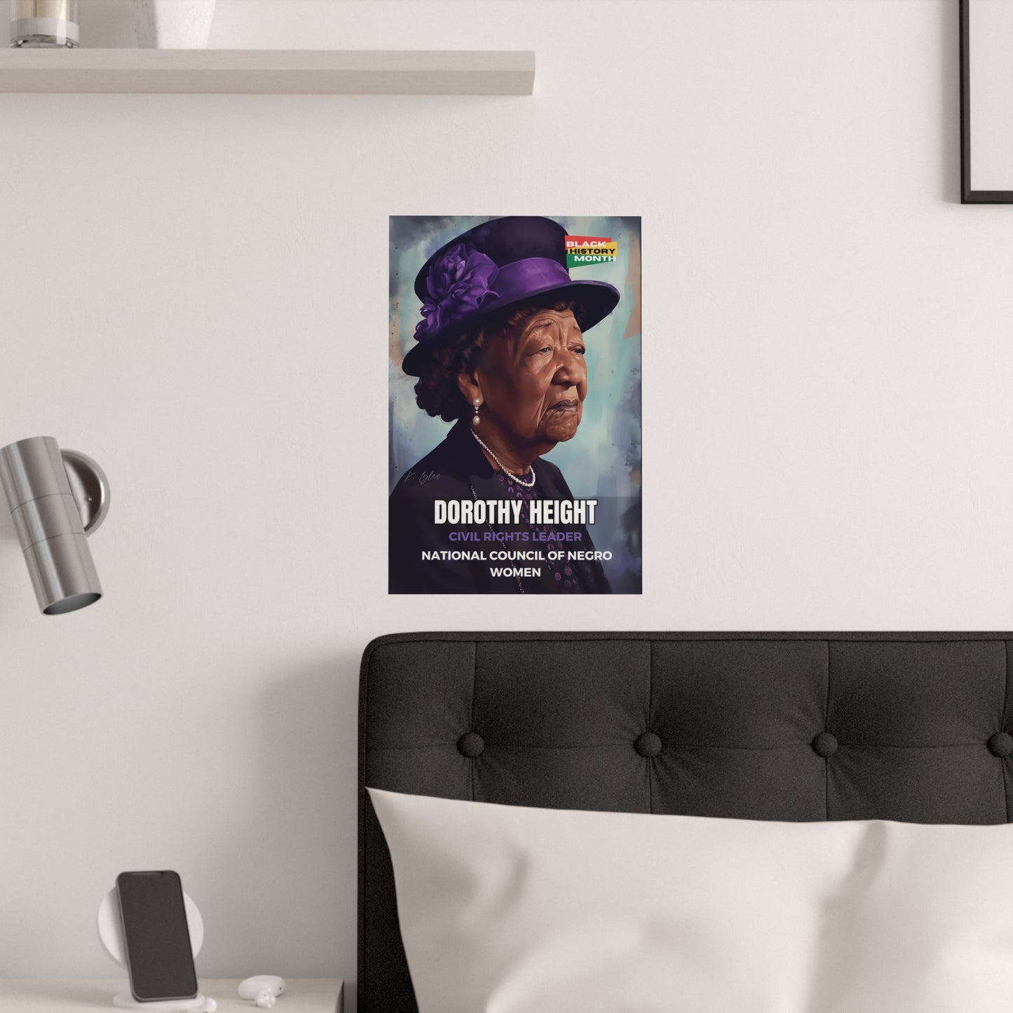 AI Generated Art Poster Print of Dorothy Height - Educational Black History Art Enthusiasts - Cool Posters for Office or Bedroom Wall Art