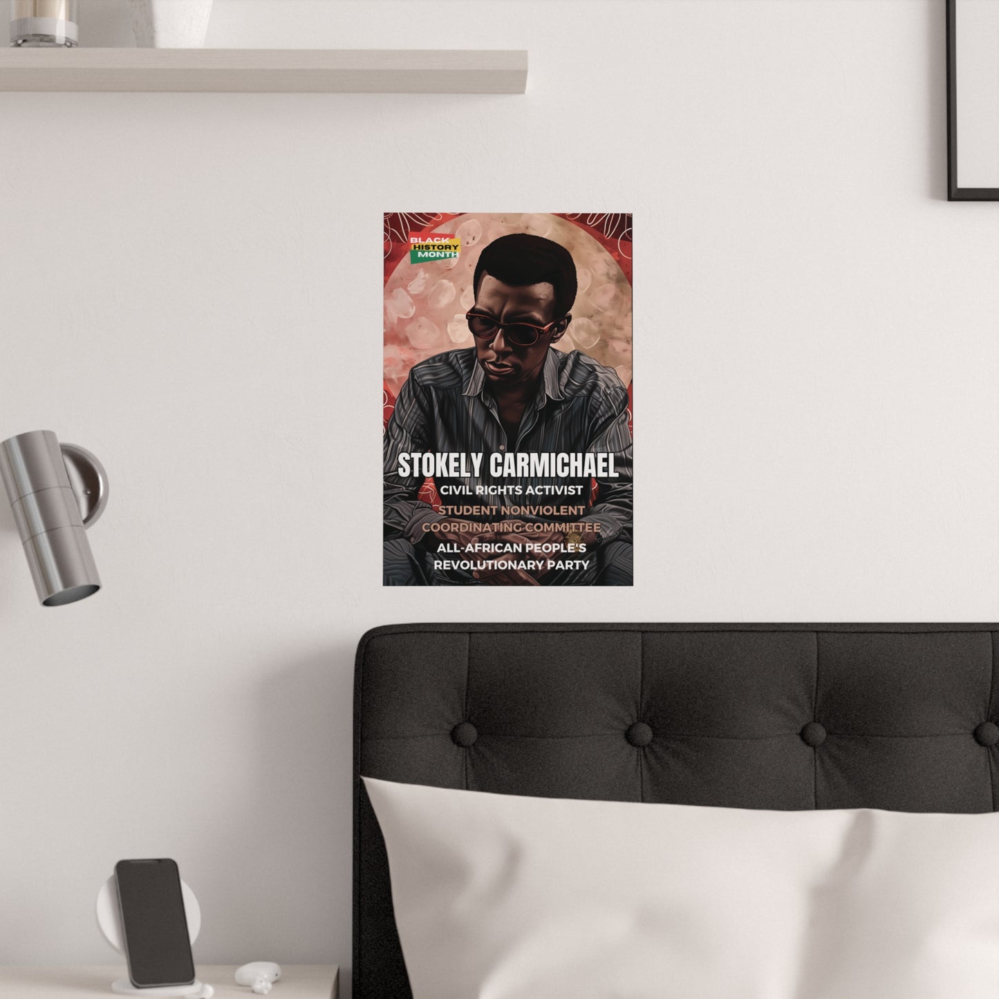 AI Generated Art Poster Print of Stokely Carmichael - Educational Black History Art Enthusiasts - Cool Posters for Office or Bedroom Wall Art
