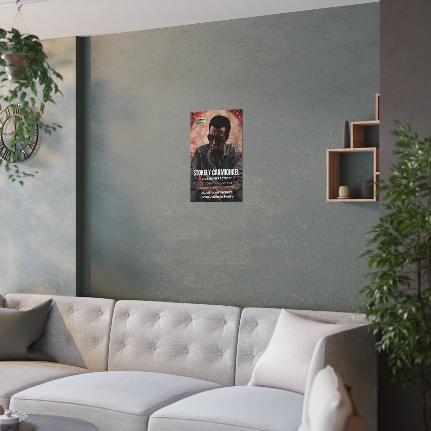 AI Generated Art Poster Print of Stokely Carmichael - Educational Black History Art Enthusiasts - Cool Posters for Office or Bedroom Wall Art