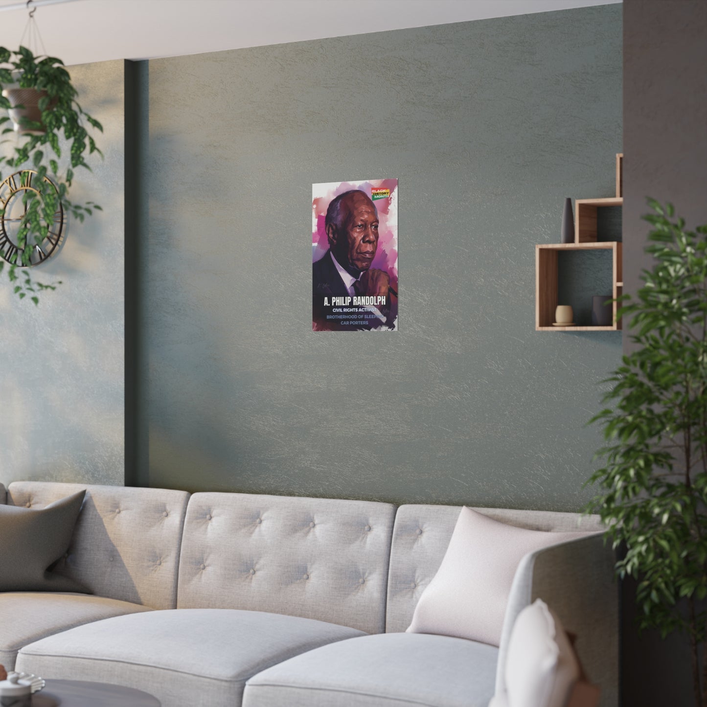 AI Generated Art Poster Print of A. Philip Randolf - Educational Black History Art Enthusiasts - Cool Posters for Office or Bedroom Wall Art
