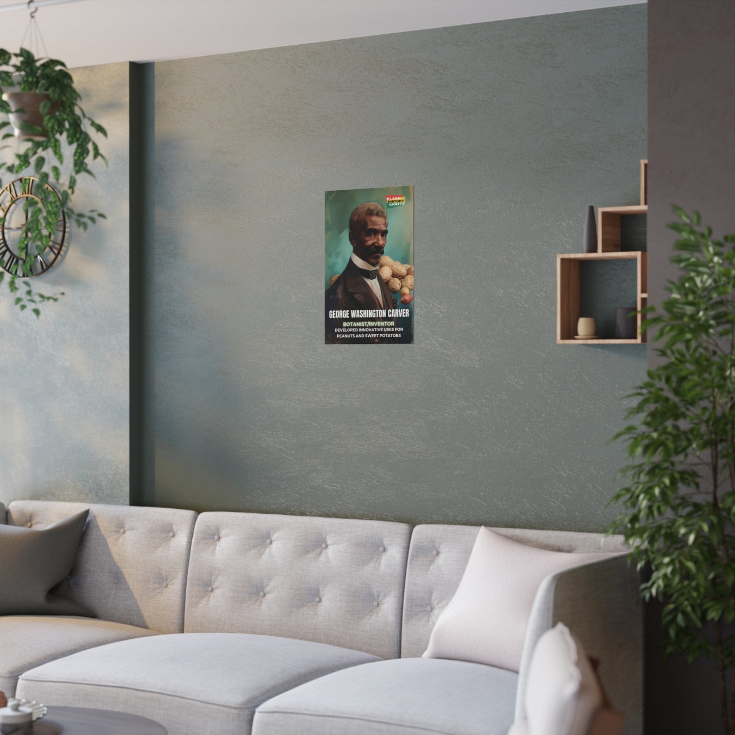 AI Generated Art Poster Print of George Washington Carver - Educational Black History Art Enthusiasts - Cool Posters for Office or Bedroom Wall Art