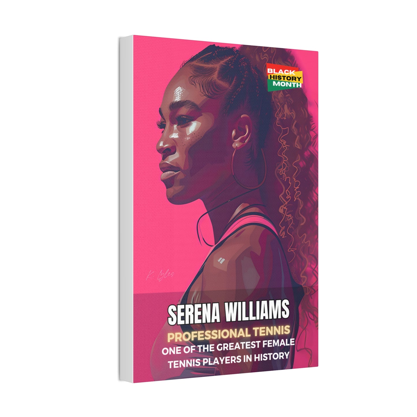 Black History Month Canvas Wall Art / Serena Williams / Tennis / AI Art / Multiple Sizes / Large Wall Art / Popular Art Decor / Trend Wall Art /