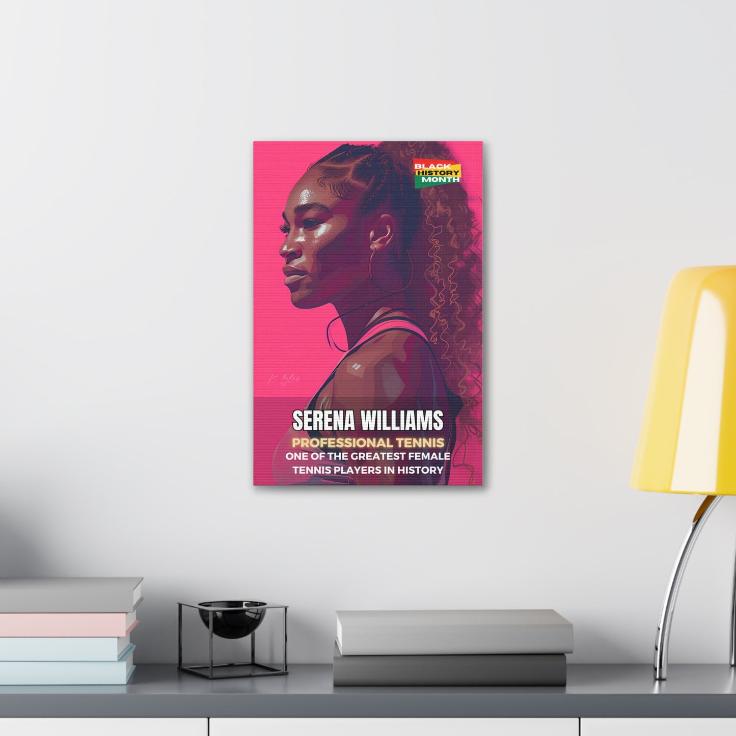 Black History Month Canvas Wall Art / Serena Williams / Tennis / AI Art / Multiple Sizes / Large Wall Art / Popular Art Decor / Trend Wall Art /