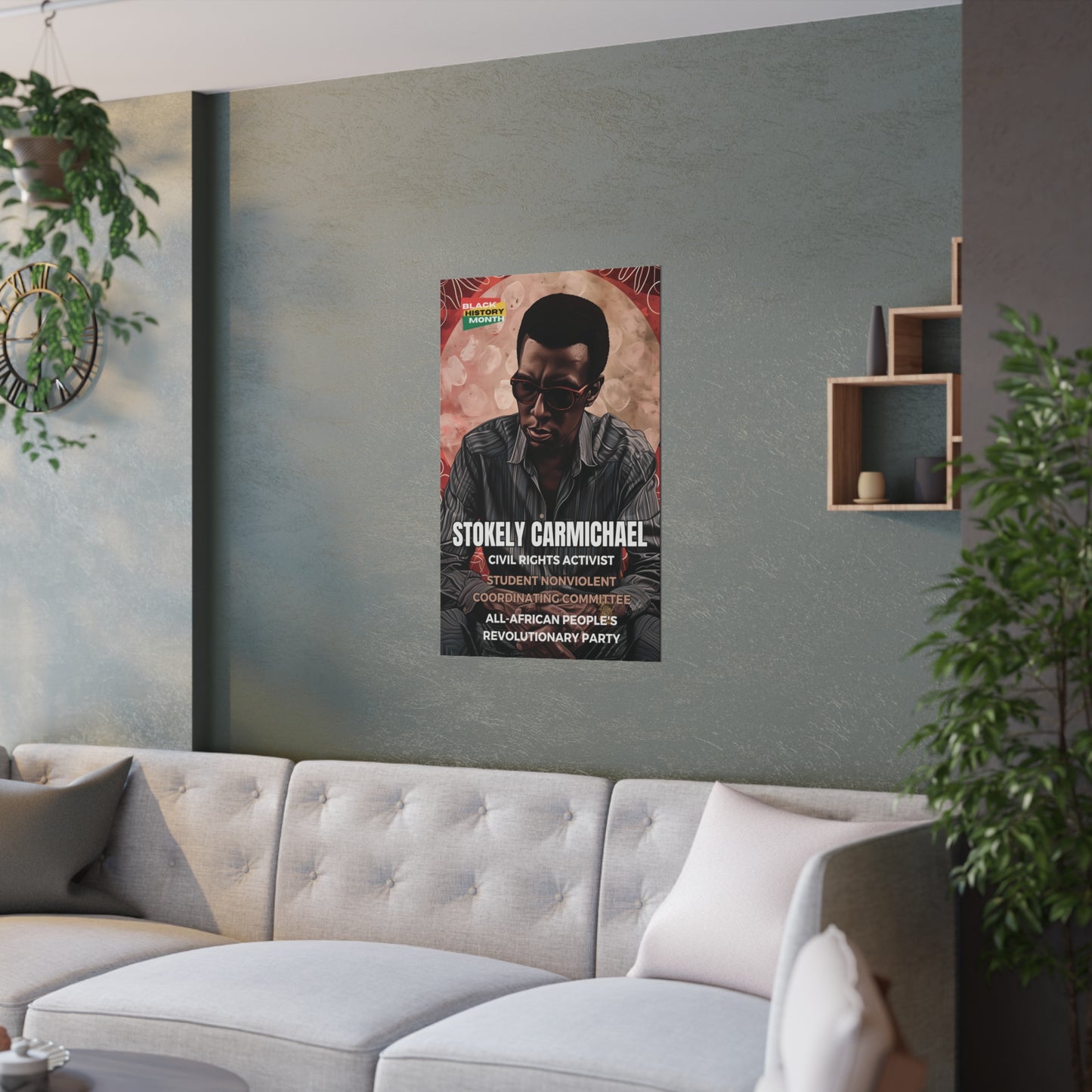 AI Generated Art Poster Print of Stokely Carmichael - Educational Black History Art Enthusiasts - Cool Posters for Office or Bedroom Wall Art