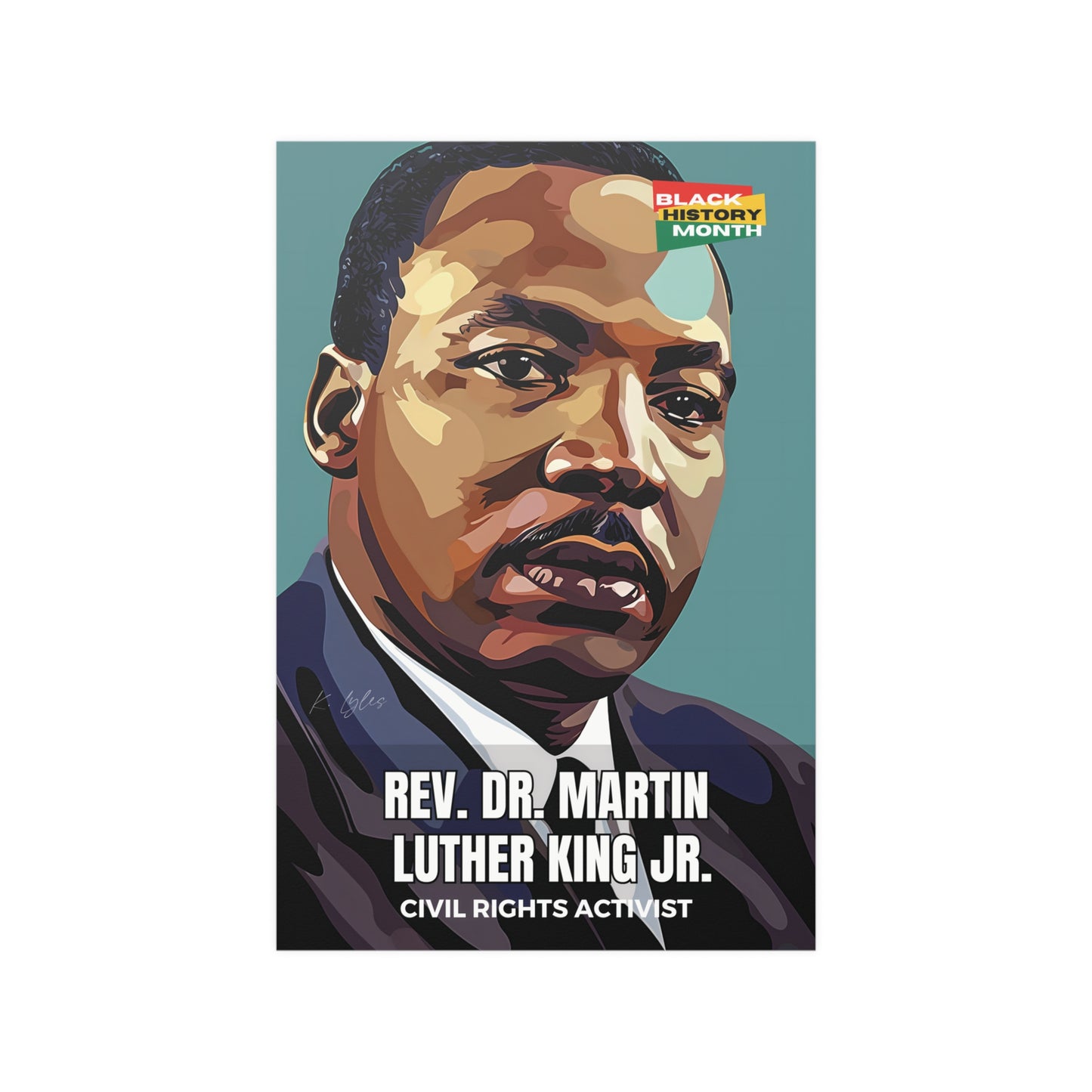 AI Generated Art Poster Print of Dr. Martin Luther King Jr. - Educational Black History Art Enthusiasts - Cool Posters for Office or Bedroom Wall Art