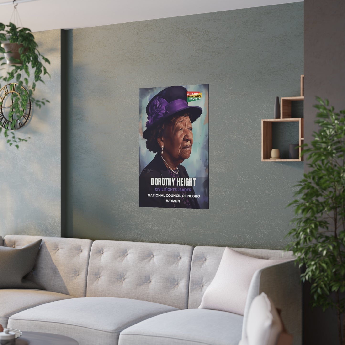 AI Generated Art Poster Print of Dorothy Height - Educational Black History Art Enthusiasts - Cool Posters for Office or Bedroom Wall Art