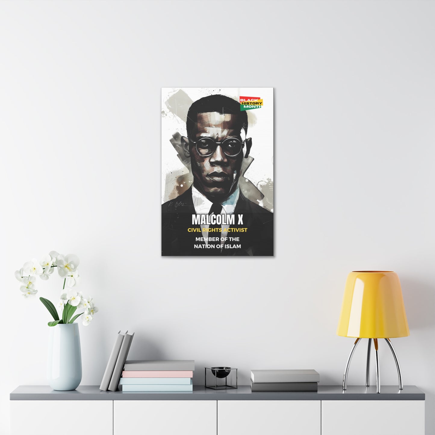 Black History Month Canvas Wall Art / Malcolm X / Poet / AI Art / Multiple Sizes / Large Wall Art / Popular Art Decor / Trend Wall Art /