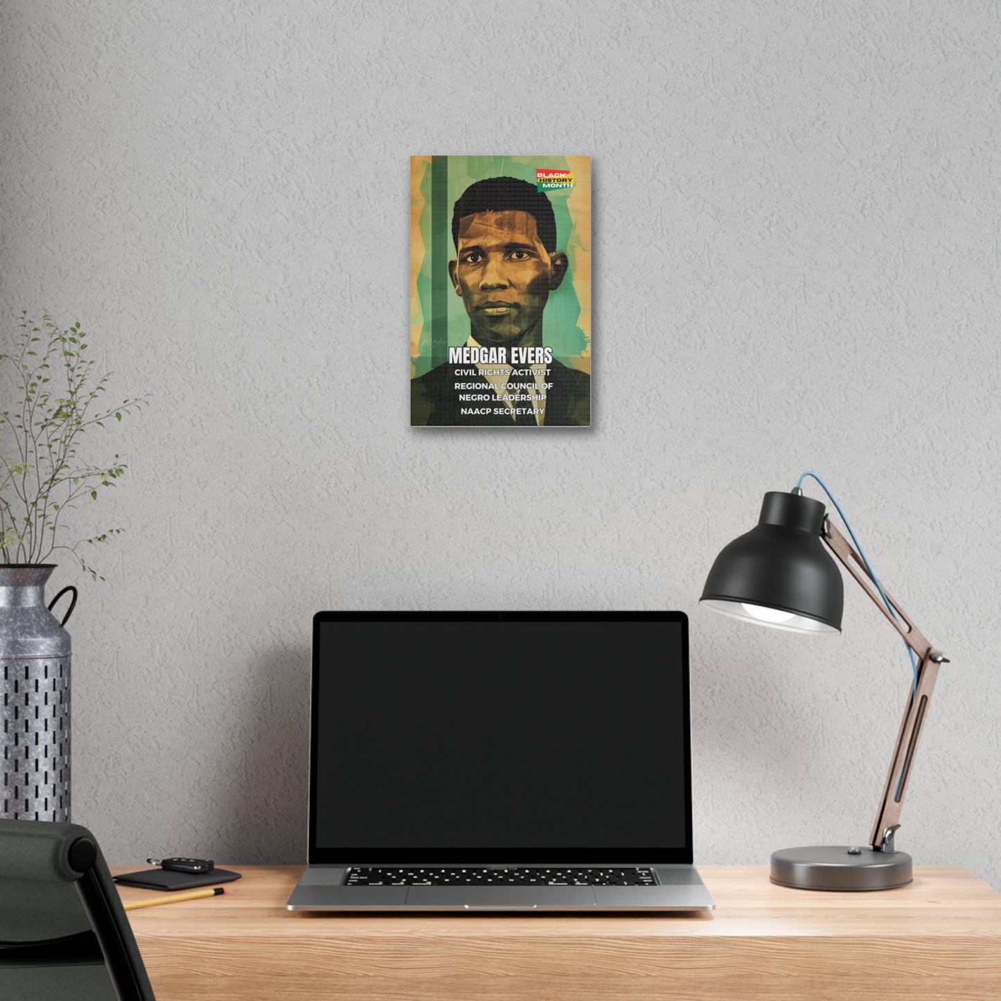 Black History Month Canvas Wall Art / Medgar Evers / Poet / AI Art / Multiple Sizes / Large Wall Art / Popular Art Decor / Trend Wall Art /