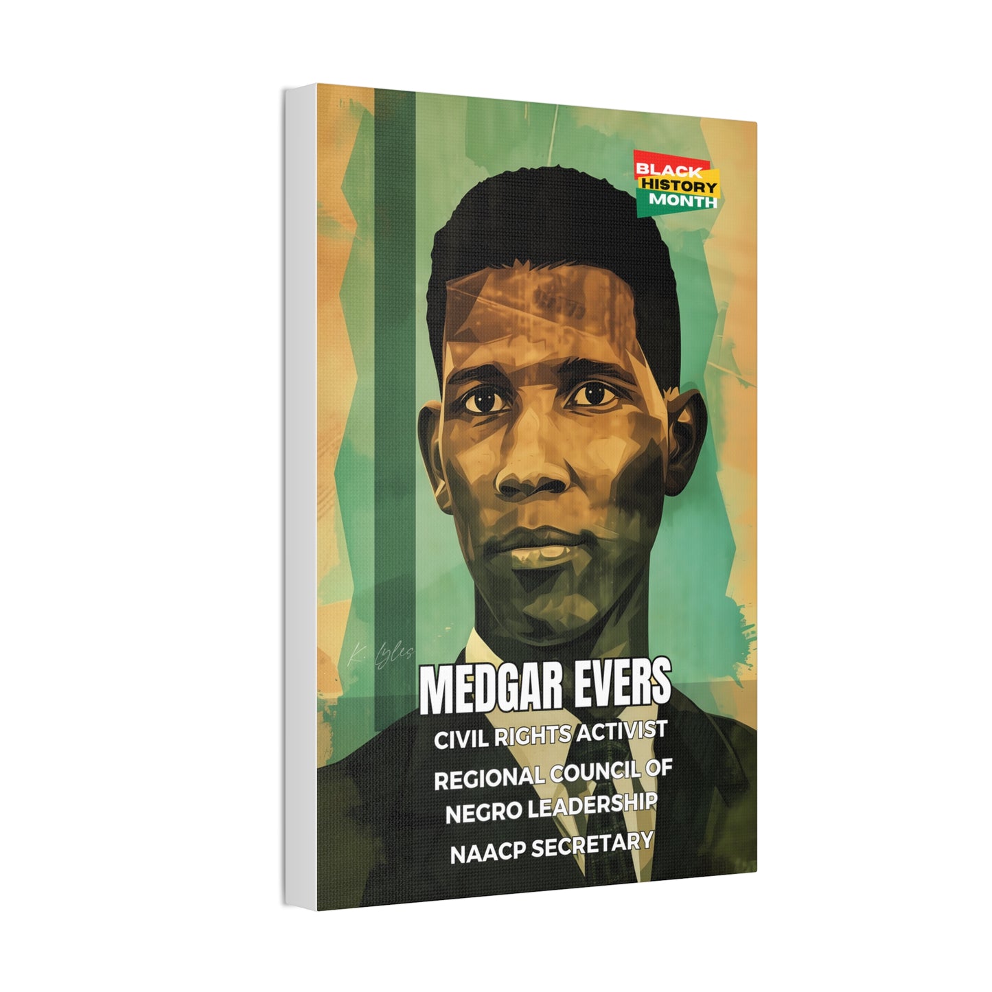 Black History Month Canvas Wall Art / Medgar Evers / Poet / AI Art / Multiple Sizes / Large Wall Art / Popular Art Decor / Trend Wall Art /