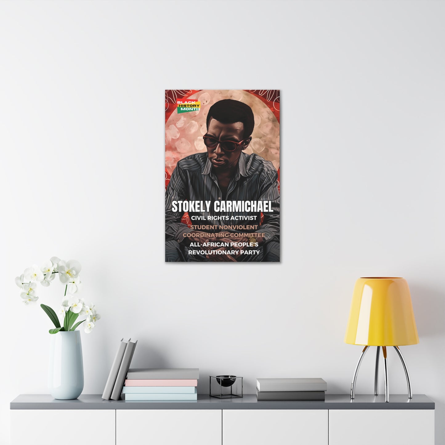 Black History Month Canvas Wall Art / Stokely Carmichael / Poet / AI Art / Multiple Sizes / Large Wall Art / Popular Art Decor / Trend Wall Art /