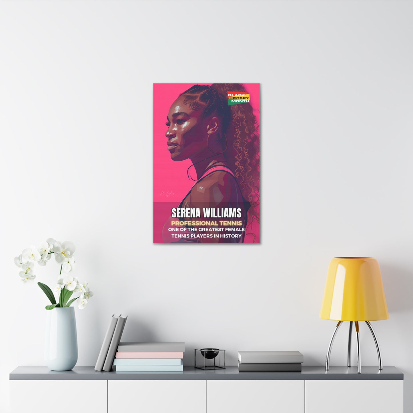 Black History Month Canvas Wall Art / Serena Williams / Tennis /  AI Art / Multiple Sizes / Large Wall Art / Popular Art Decor / Trend Wall Art /