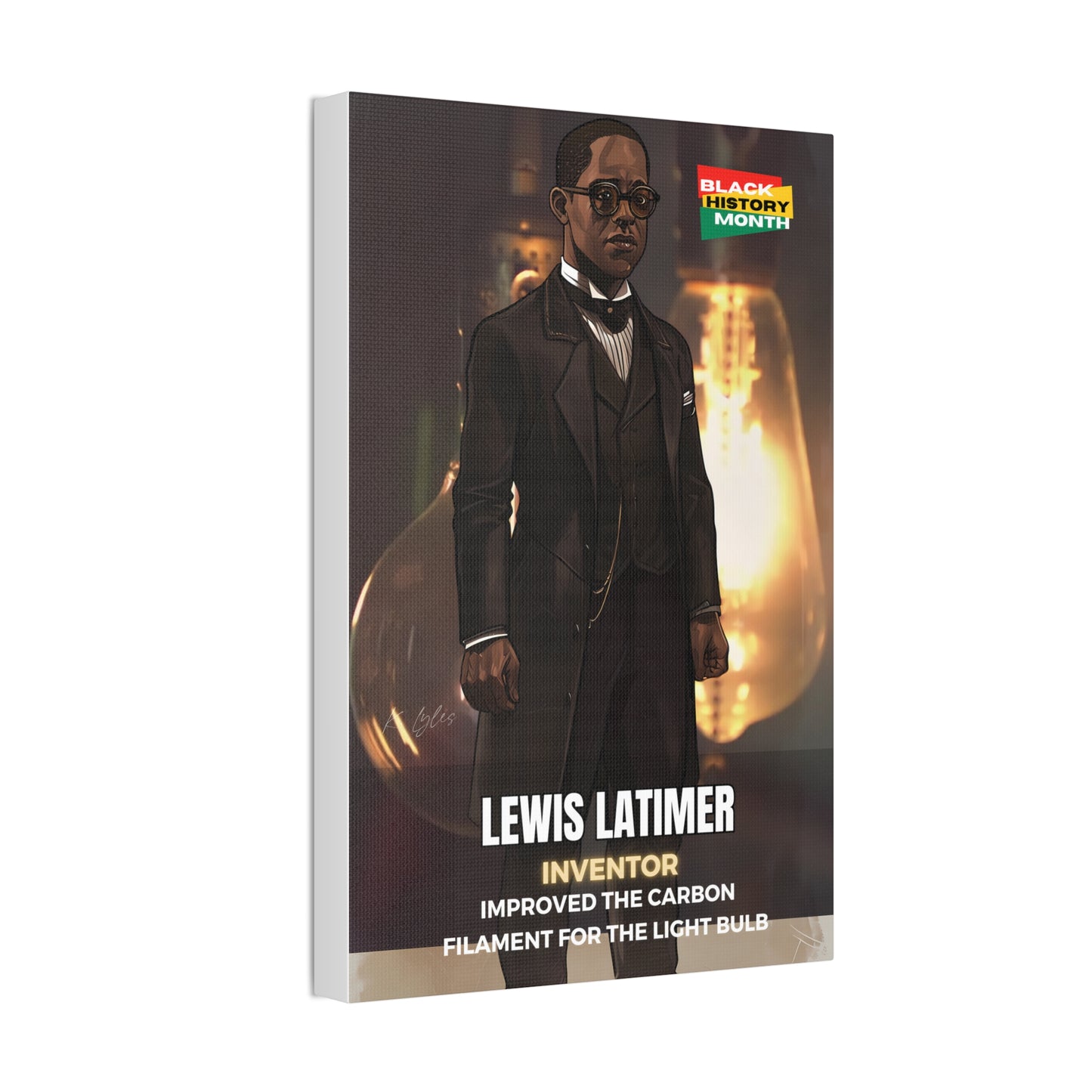 Black History Month Canvas Wall Art / Lewis Latimer / Poet / AI Art / Multiple Sizes / Large Wall Art / Popular Art Decor / Trend Wall Art /