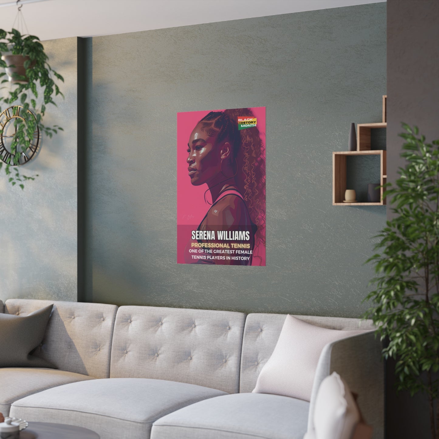 AI Generated Art  Poster Print of Serena Williams - Educational Black History Art Enthusiasts - Cool Posters for Office or Bedroom Wall Art