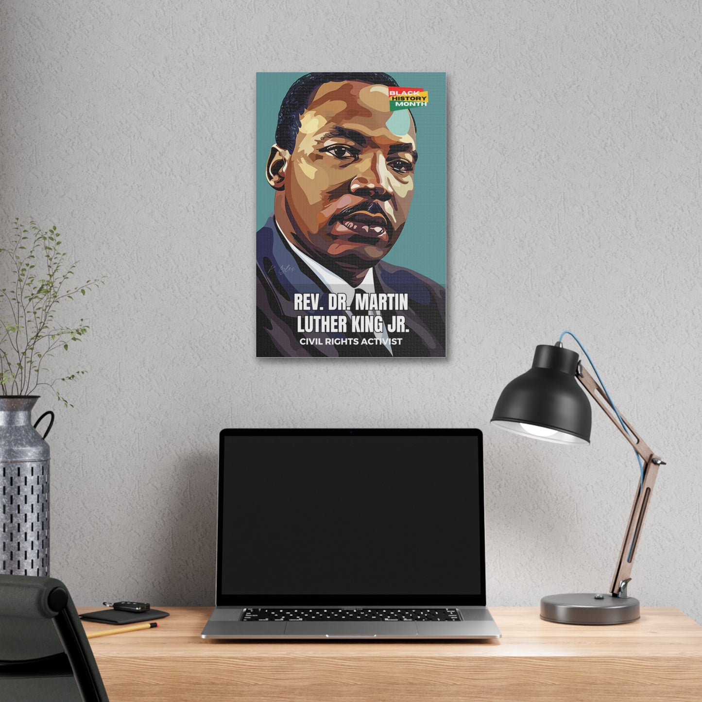 Black History Month Canvas Wall Art / Dr. Martin Luther King Jr. / Poet / AI Art / Multiple Sizes / Large Wall Art / Popular Art Decor / Trend Wall Art /