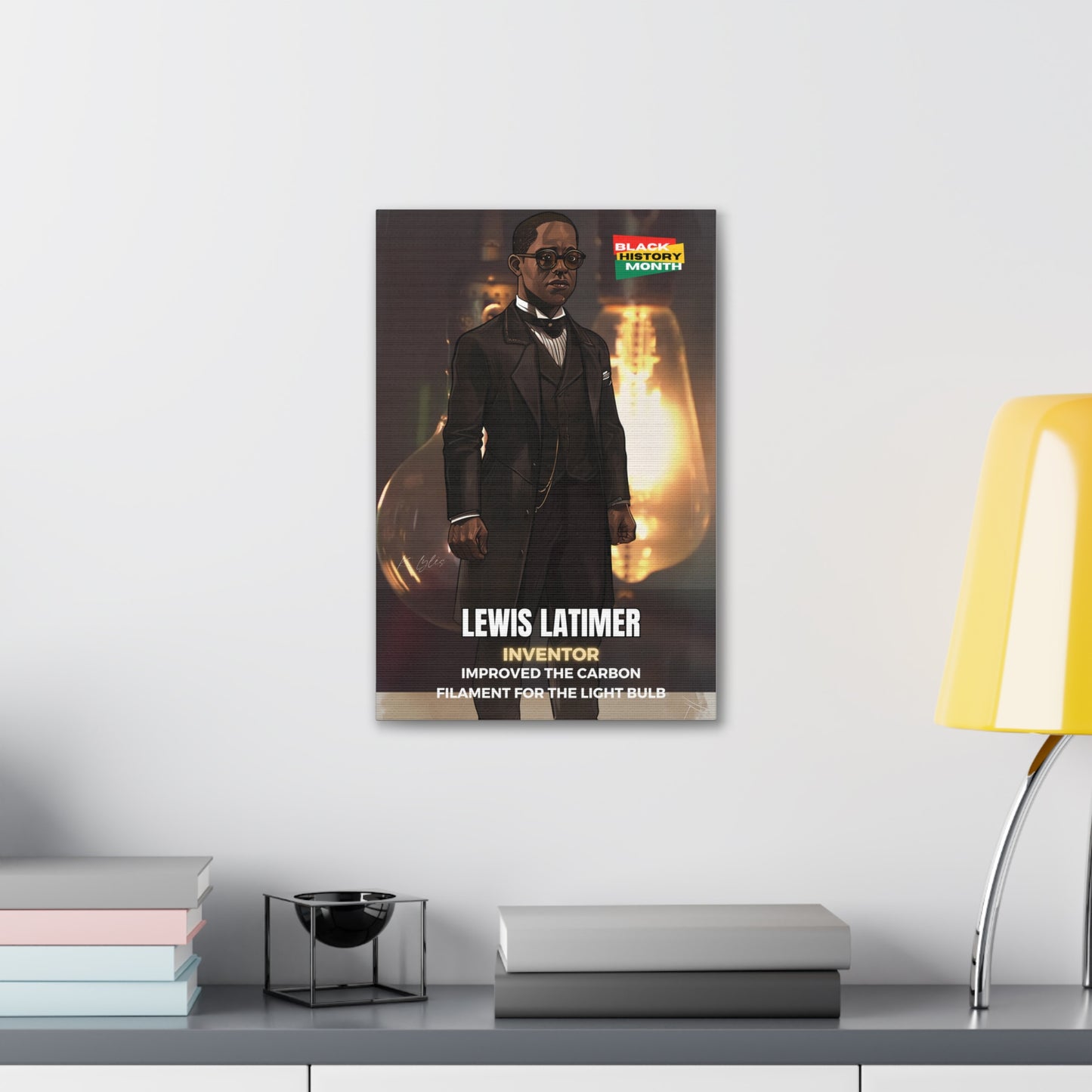 Black History Month Canvas Wall Art / Lewis Latimer / Poet / AI Art / Multiple Sizes / Large Wall Art / Popular Art Decor / Trend Wall Art /