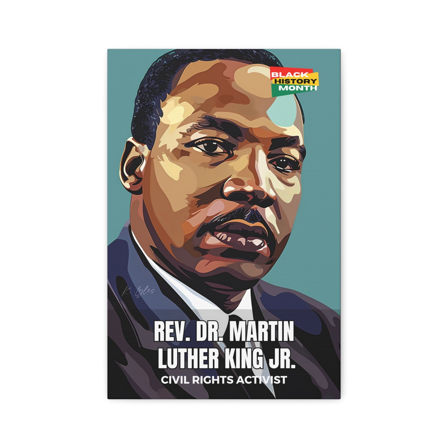 Black History Month Canvas Wall Art / Dr. Martin Luther King Jr. / Poet / AI Art / Multiple Sizes / Large Wall Art / Popular Art Decor / Trend Wall Art /