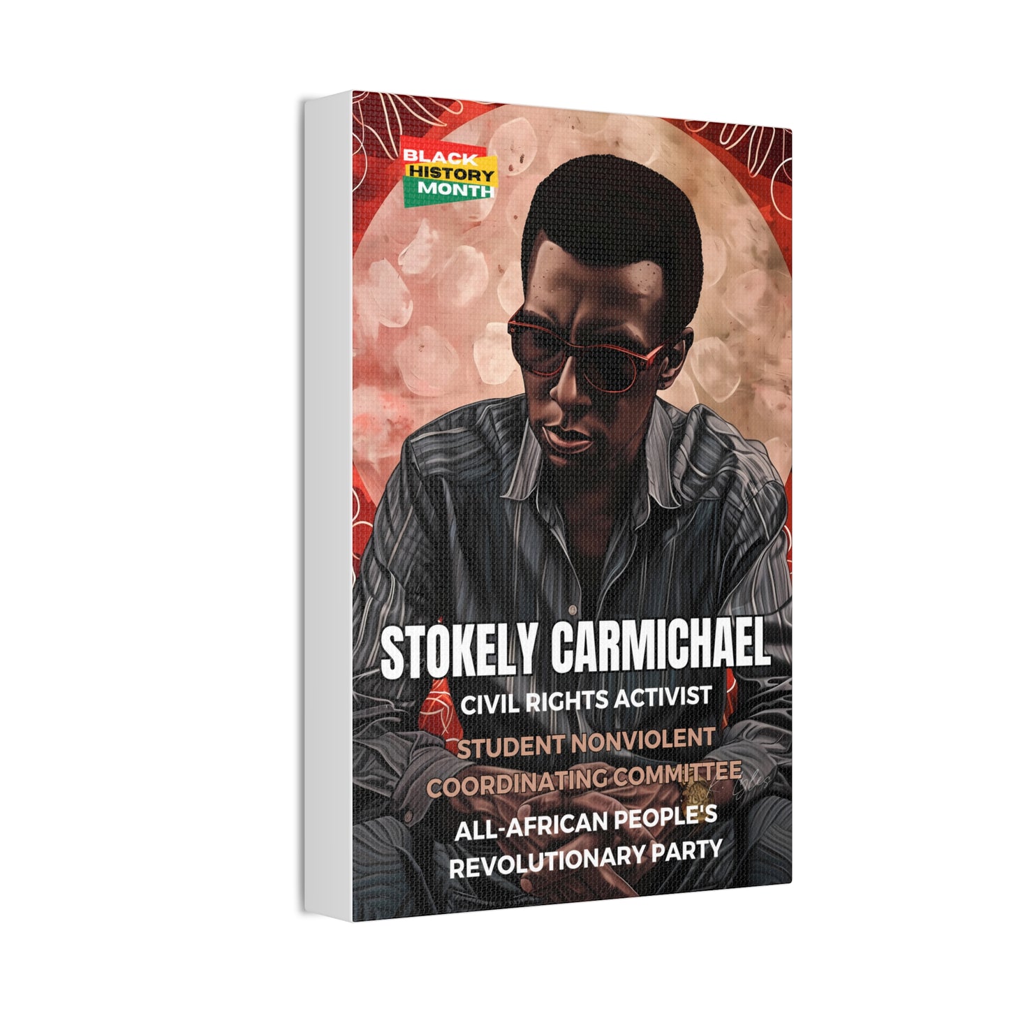 Black History Month Canvas Wall Art / Stokely Carmichael / Poet / AI Art / Multiple Sizes / Large Wall Art / Popular Art Decor / Trend Wall Art /