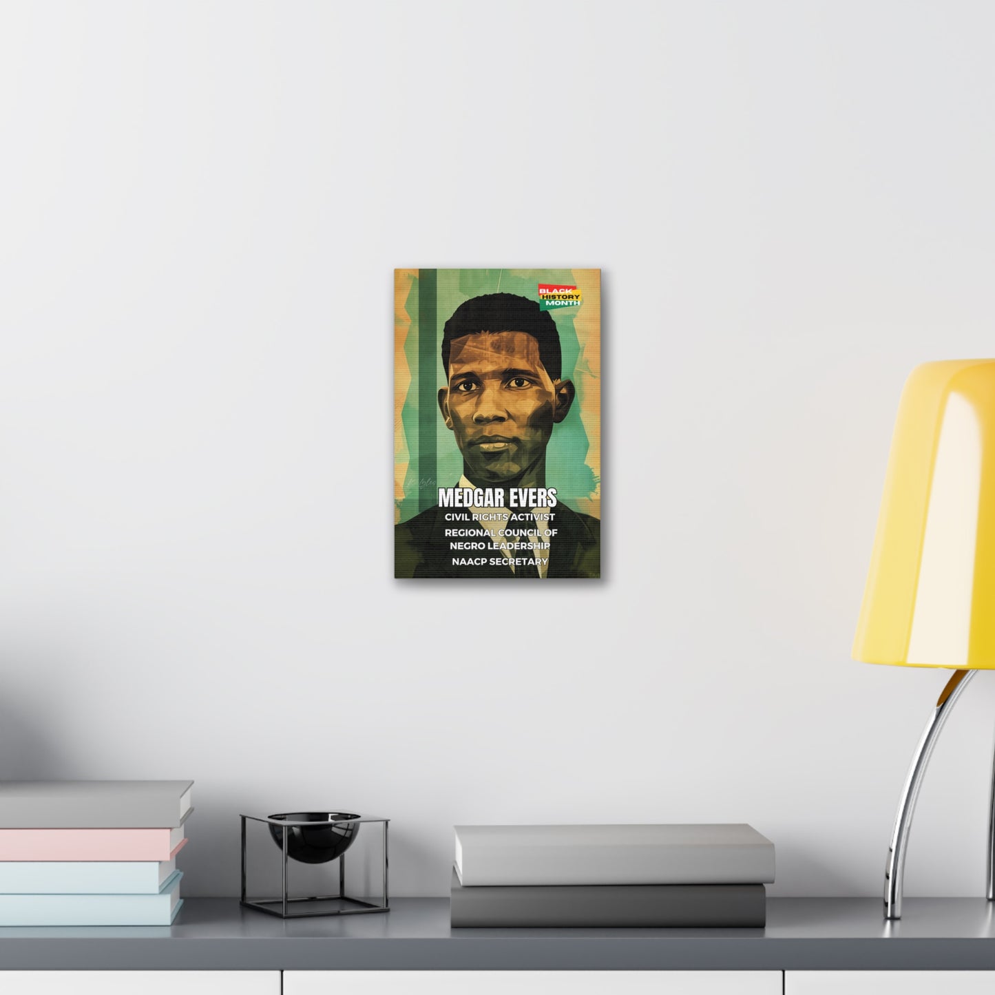 Black History Month Canvas Wall Art / Medgar Evers / Poet / AI Art / Multiple Sizes / Large Wall Art / Popular Art Decor / Trend Wall Art /