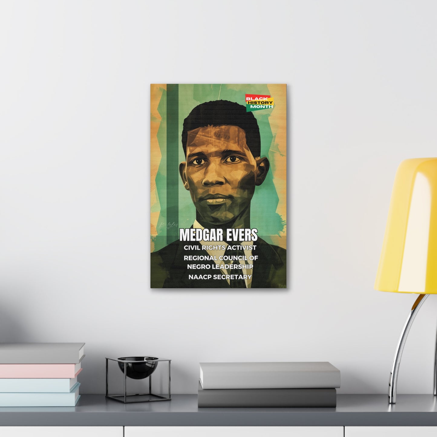 Black History Month Canvas Wall Art / Medgar Evers / Poet / AI Art / Multiple Sizes / Large Wall Art / Popular Art Decor / Trend Wall Art /