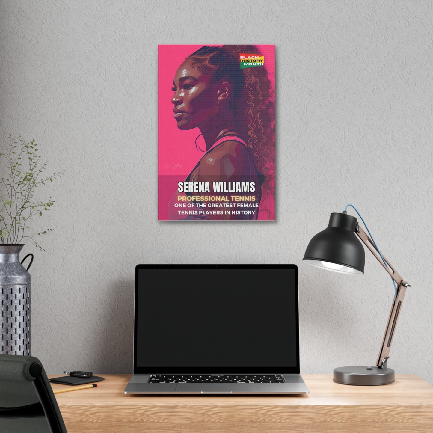 Black History Month Canvas Wall Art / Serena Williams / Tennis /  AI Art / Multiple Sizes / Large Wall Art / Popular Art Decor / Trend Wall Art /