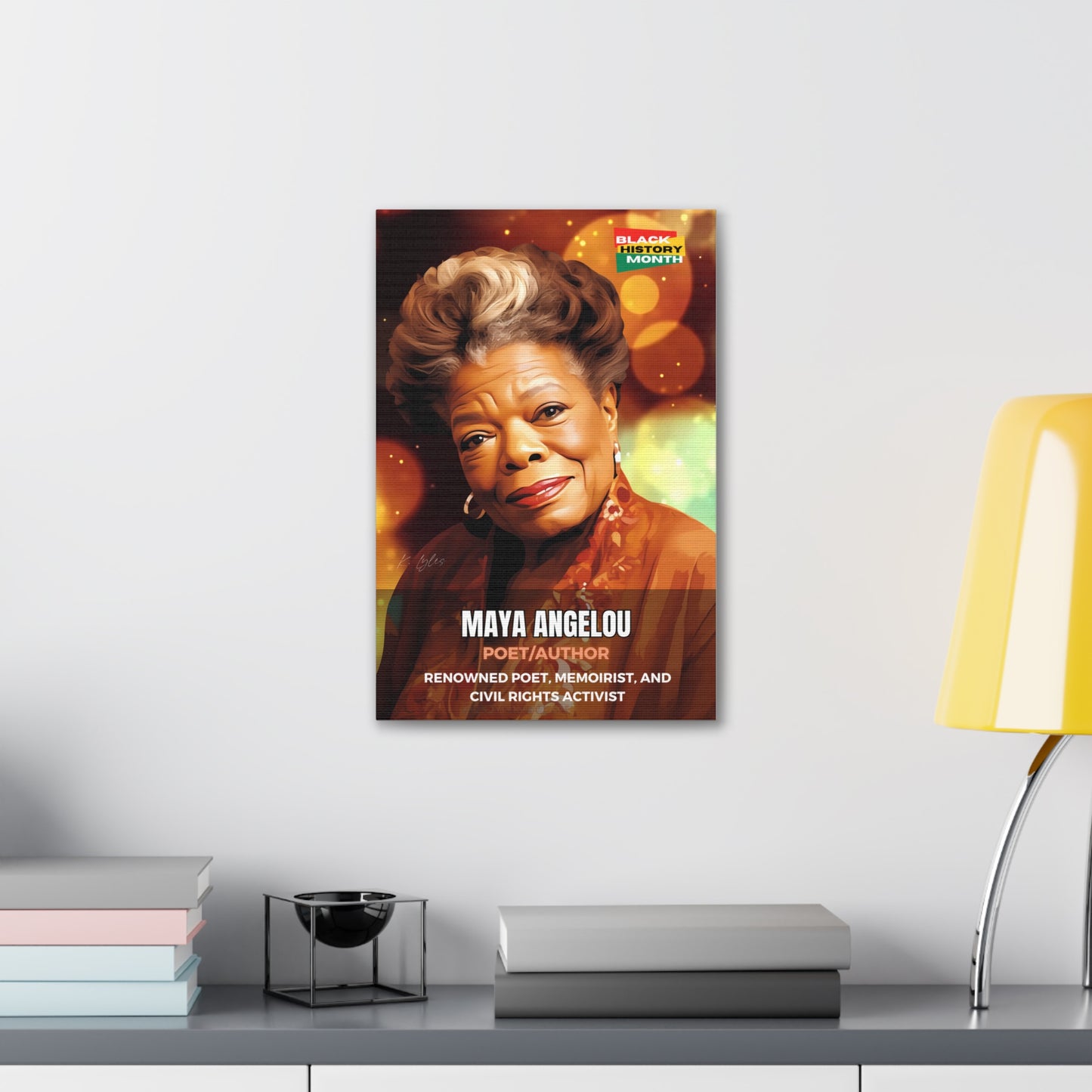 Black History Month Canvas Wall Art / Maya Angelou / Poet / AI Art / Multiple Sizes / Large Wall Art / Popular Art Decor / Trend Wall Art /