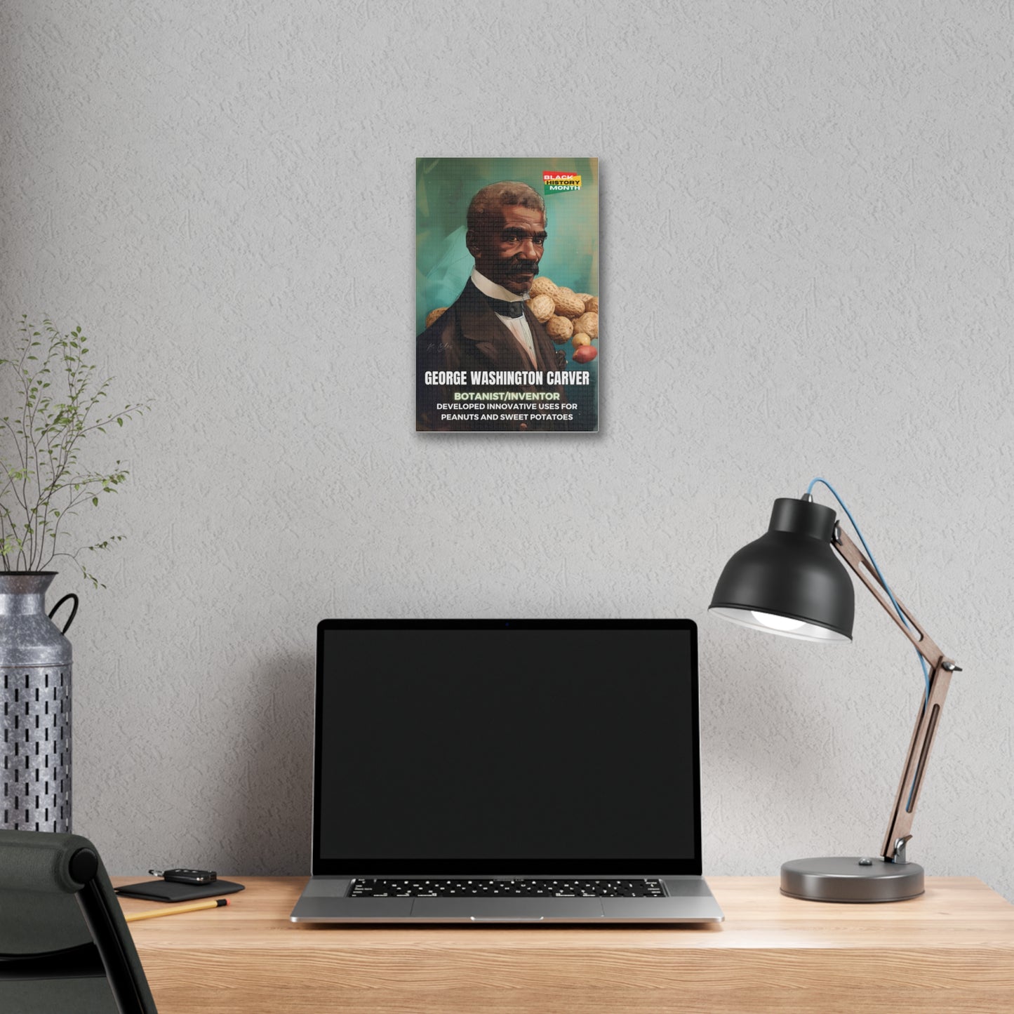 Black History Month Canvas Wall Art / George Washington Carver / Poet / AI Art / Multiple Sizes / Large Wall Art / Popular Art Decor / Trend Wall Art /