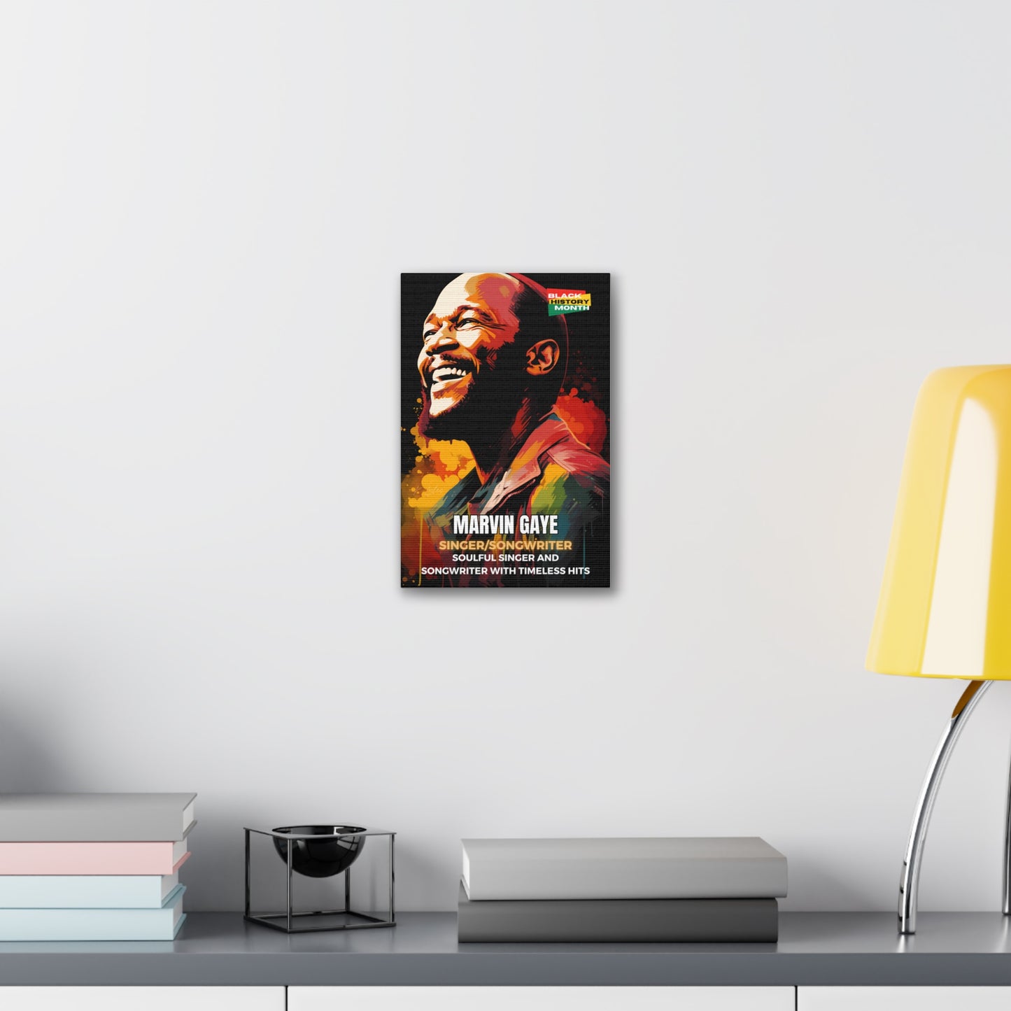 Black History Month Canvas Wall Art / Marvin Gaye / Poet / AI Art / Multiple Sizes / Large Wall Art / Popular Art Decor / Trend Wall Art /