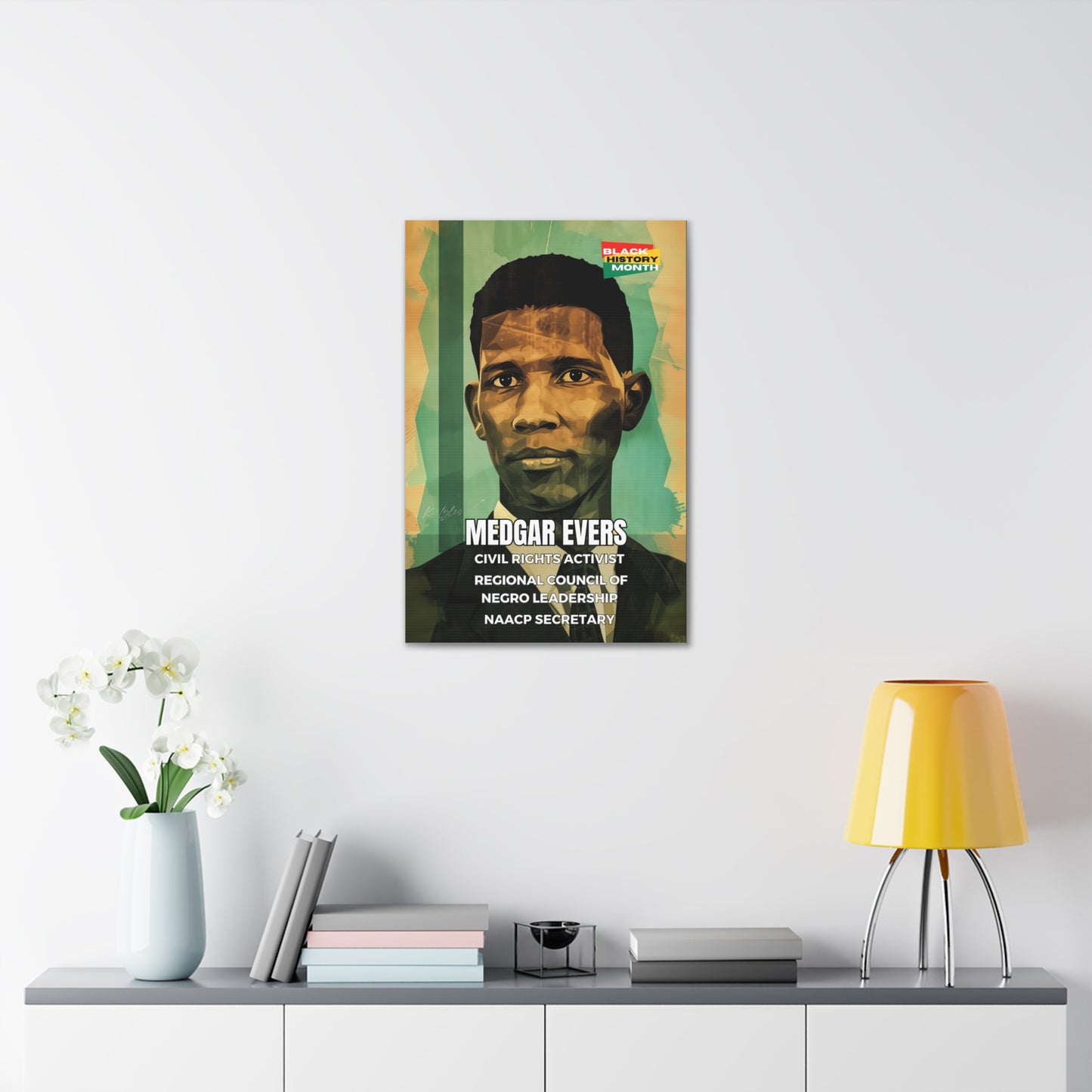 Black History Month Canvas Wall Art / Medgar Evers / Poet / AI Art / Multiple Sizes / Large Wall Art / Popular Art Decor / Trend Wall Art /