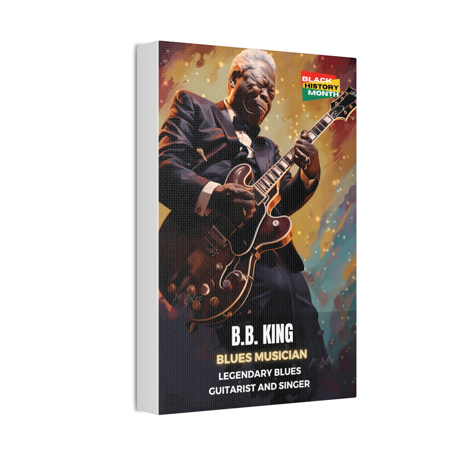 Black History Month Canvas Wall Art / B.B. King / Poet / AI Art / Multiple Sizes / Large Wall Art / Popular Art Decor / Trend Wall Art /