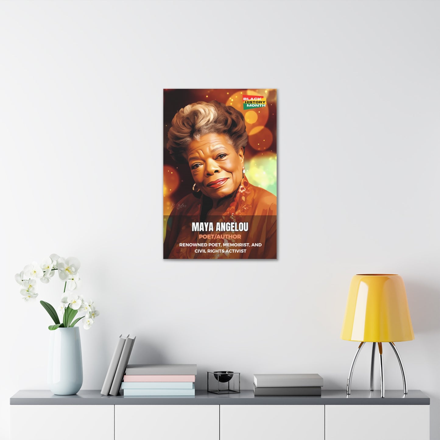 Black History Month Canvas Wall Art / Maya Angelou / Poet / AI Art / Multiple Sizes / Large Wall Art / Popular Art Decor / Trend Wall Art /