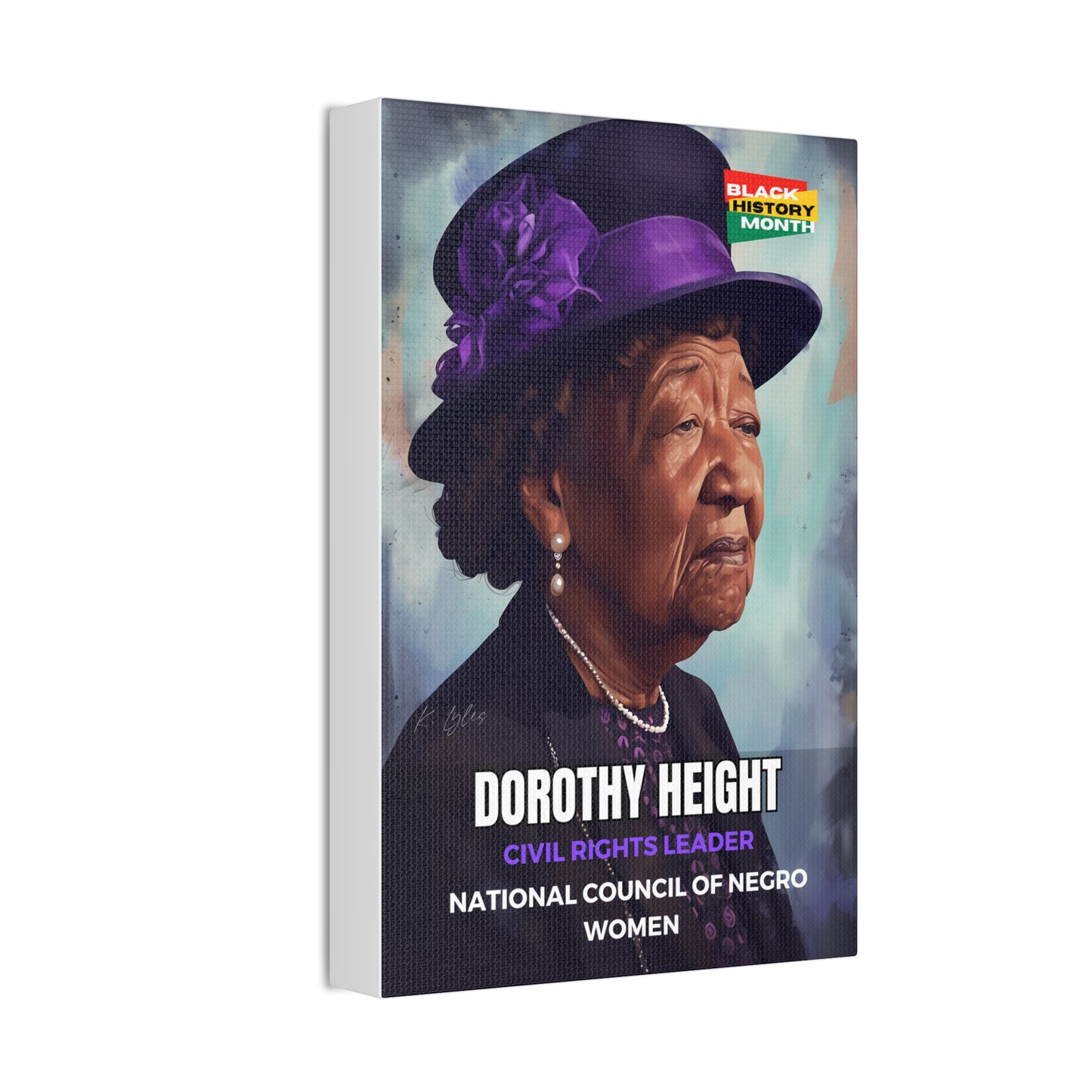 Black History Month Canvas Wall Art / Dorothy Height / Poet / AI Art / Multiple Sizes / Large Wall Art / Popular Art Decor / Trend Wall Art /