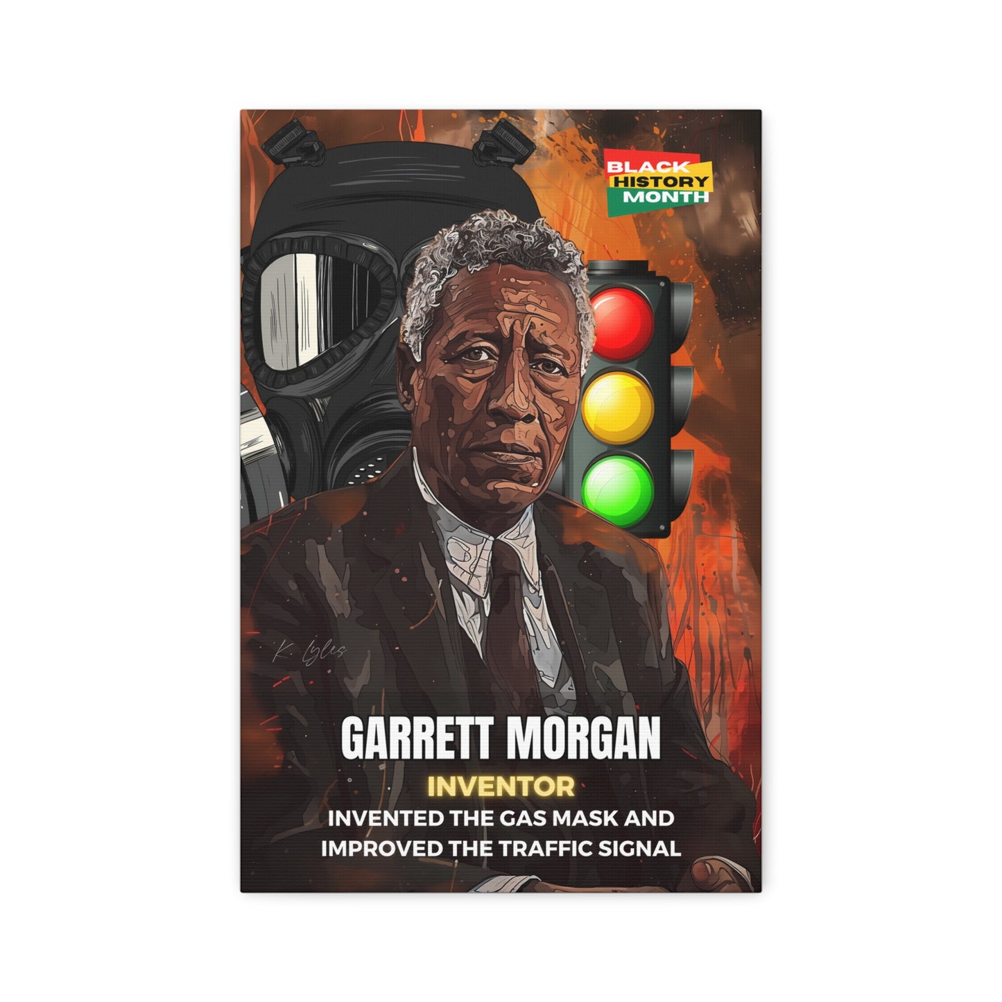 Black History Month Canvas Wall Art / Garrett Morgan / Poet / AI Art / Multiple Sizes / Large Wall Art / Popular Art Decor / Trend Wall Art /