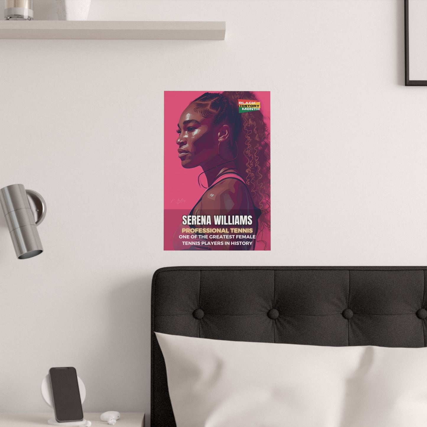 AI Generated Art  Poster Print of Serena Williams - Educational Black History Art Enthusiasts - Cool Posters for Office or Bedroom Wall Art