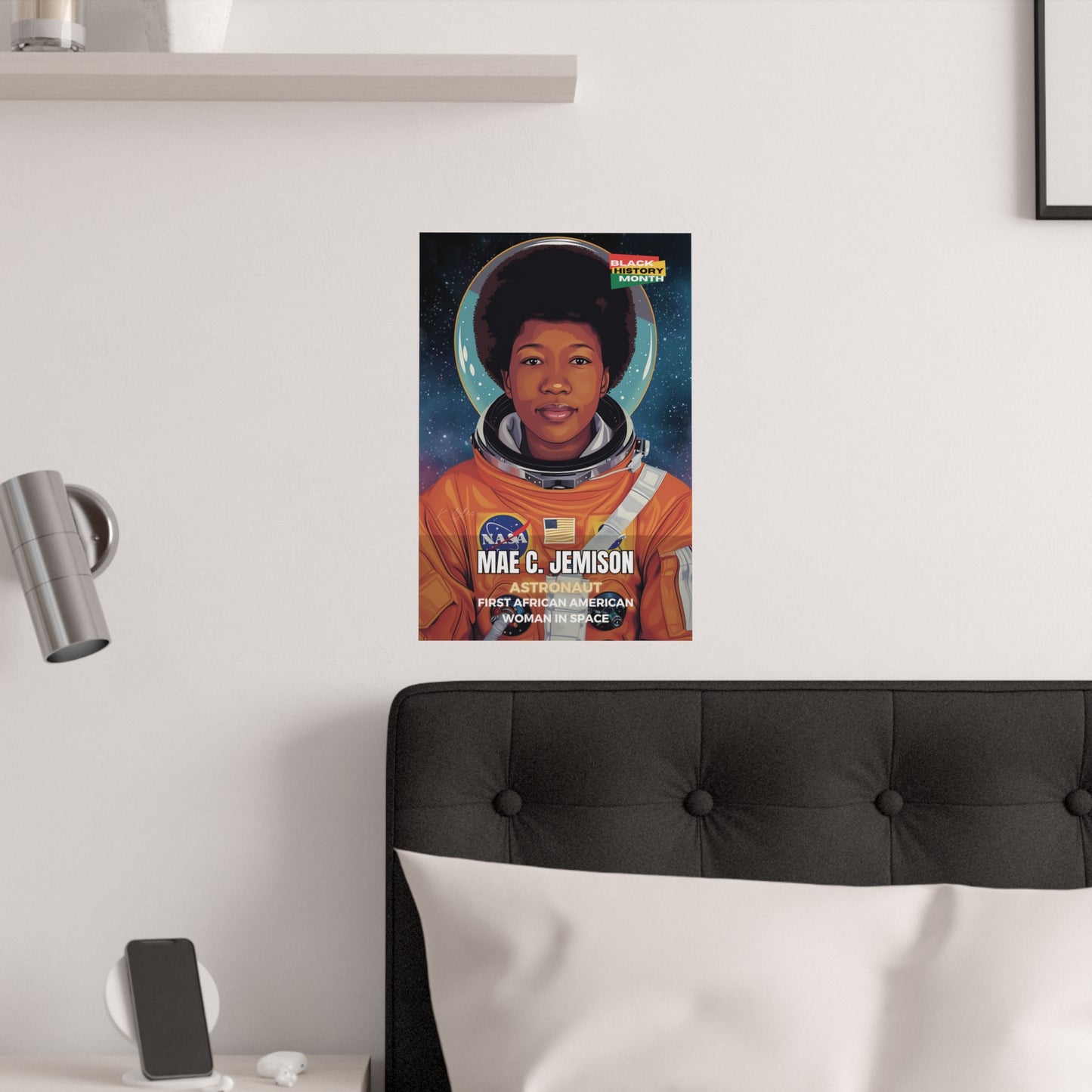 AI Generated Art  Poster Print of Mae Jemison - Educational Black History Art Enthusiasts - Cool Posters for Office or Bedroom Wall Art