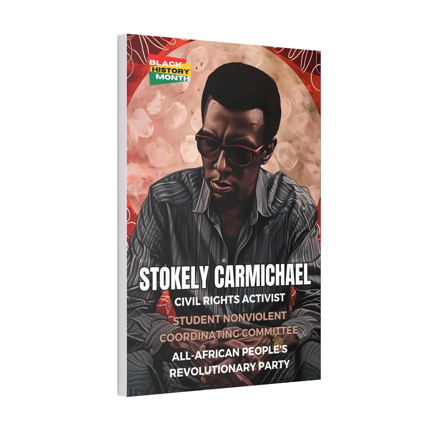 Black History Month Canvas Wall Art / Stokely Carmichael / Poet / AI Art / Multiple Sizes / Large Wall Art / Popular Art Decor / Trend Wall Art /