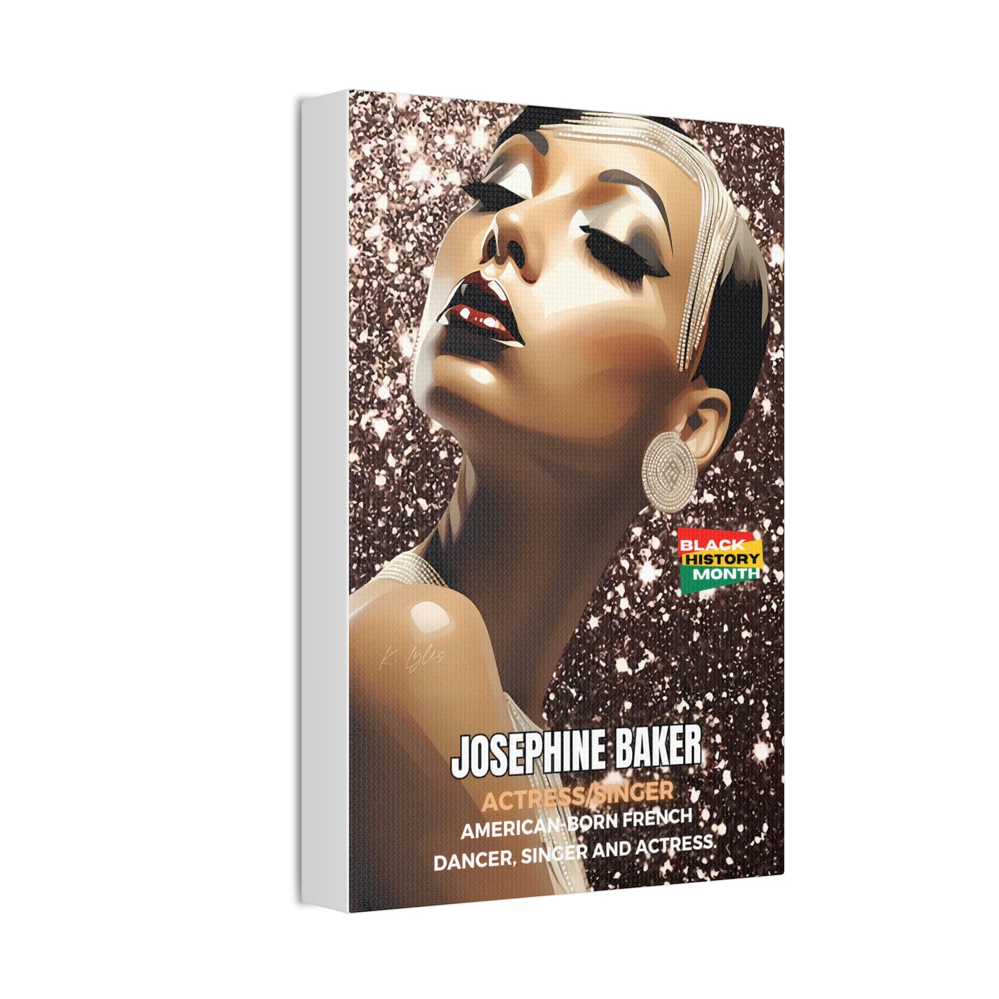 Black History Month Canvas Wall Art / Josephine Baker / Poet / AI Art / Multiple Sizes / Large Wall Art / Popular Art Decor / Trend Wall Art /