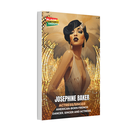 Black History Month Canvas Wall Art / Josephine Baker(Gold) / Poet / AI Art / Multiple Sizes / Large Wall Art / Popular Art Decor / Trend Wall Art /