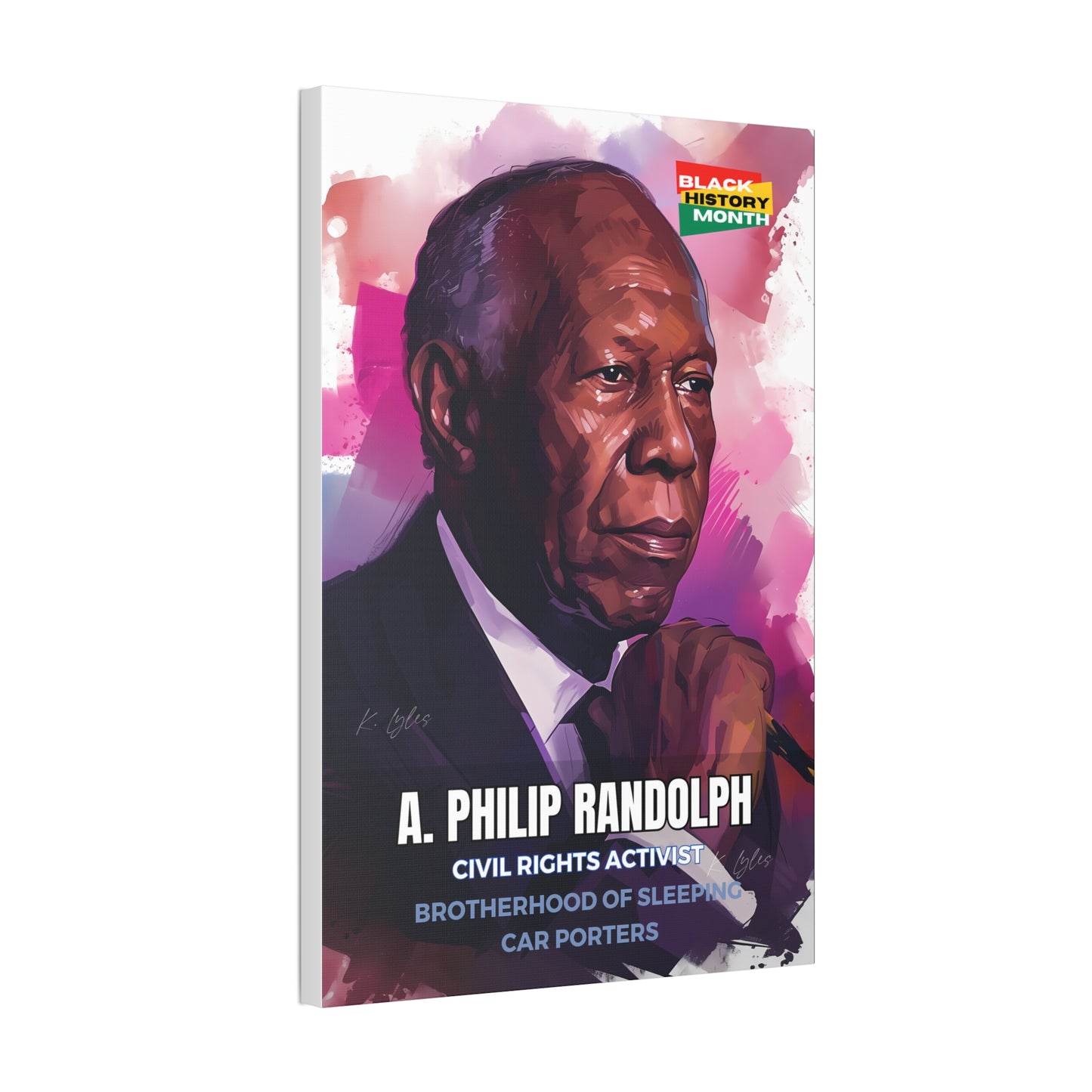 Black History Month Canvas Wall Art / A. Philip Randolph / Poet / AI Art / Multiple Sizes / Large Wall Art / Popular Art Decor / Trend Wall Art /