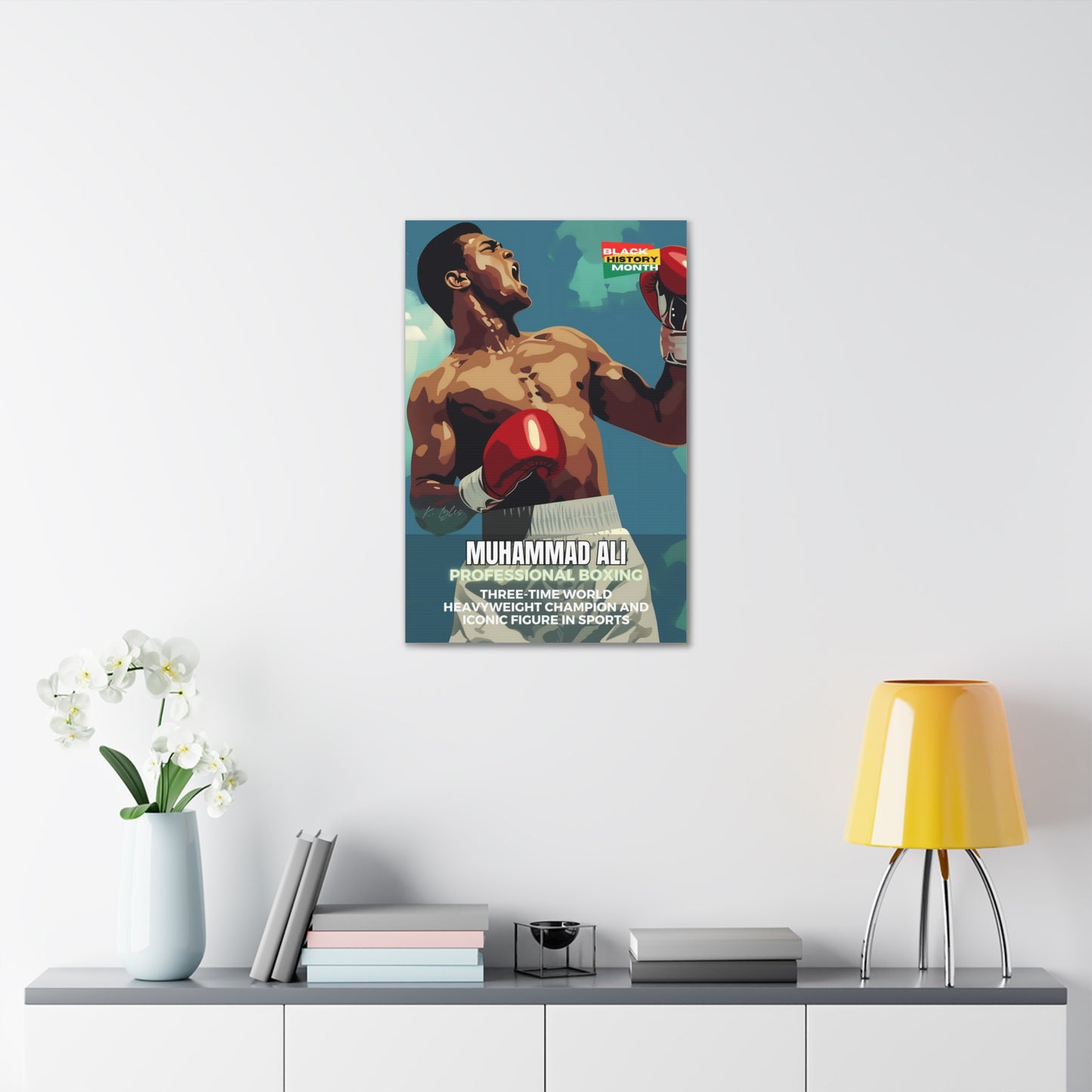 Black History Month Canvas Wall Art / Muhammad Ali / Poet / AI Art / Multiple Sizes / Large Wall Art / Popular Art Decor / Trend Wall Art /