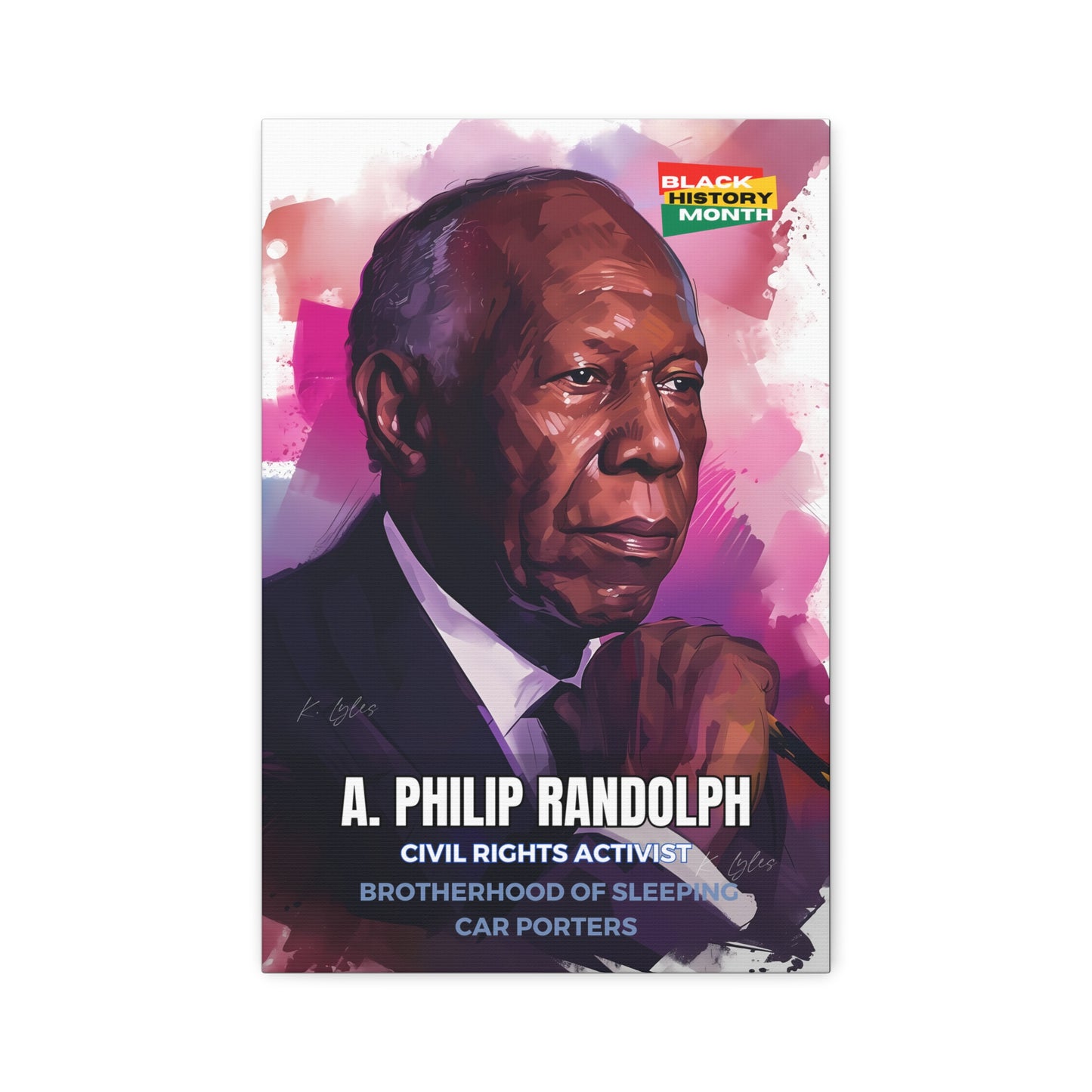 Black History Month Canvas Wall Art / A. Philip Randolph / Poet / AI Art / Multiple Sizes / Large Wall Art / Popular Art Decor / Trend Wall Art /