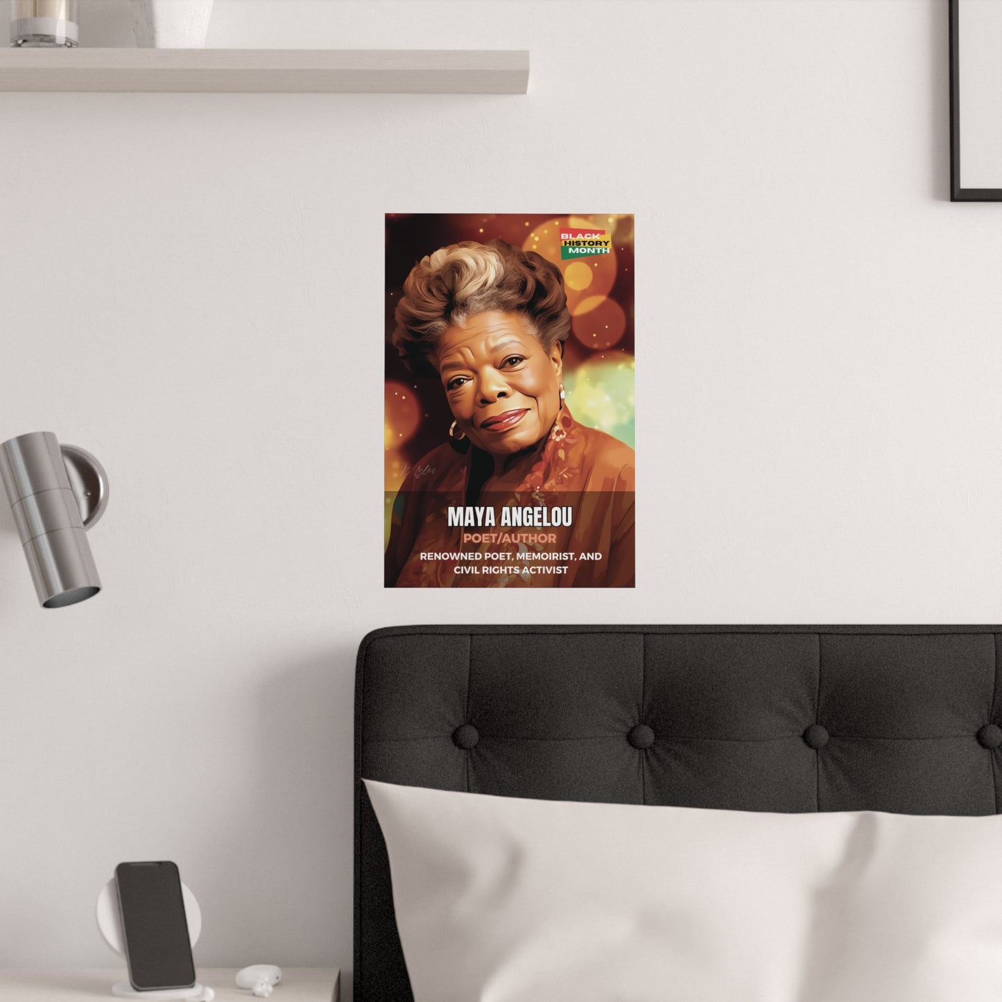 AI Generated Art Poster Print of Maya Angelou - Educational Black History Art Enthusiasts - Cool Posters for Office or Bedroom Wall Art