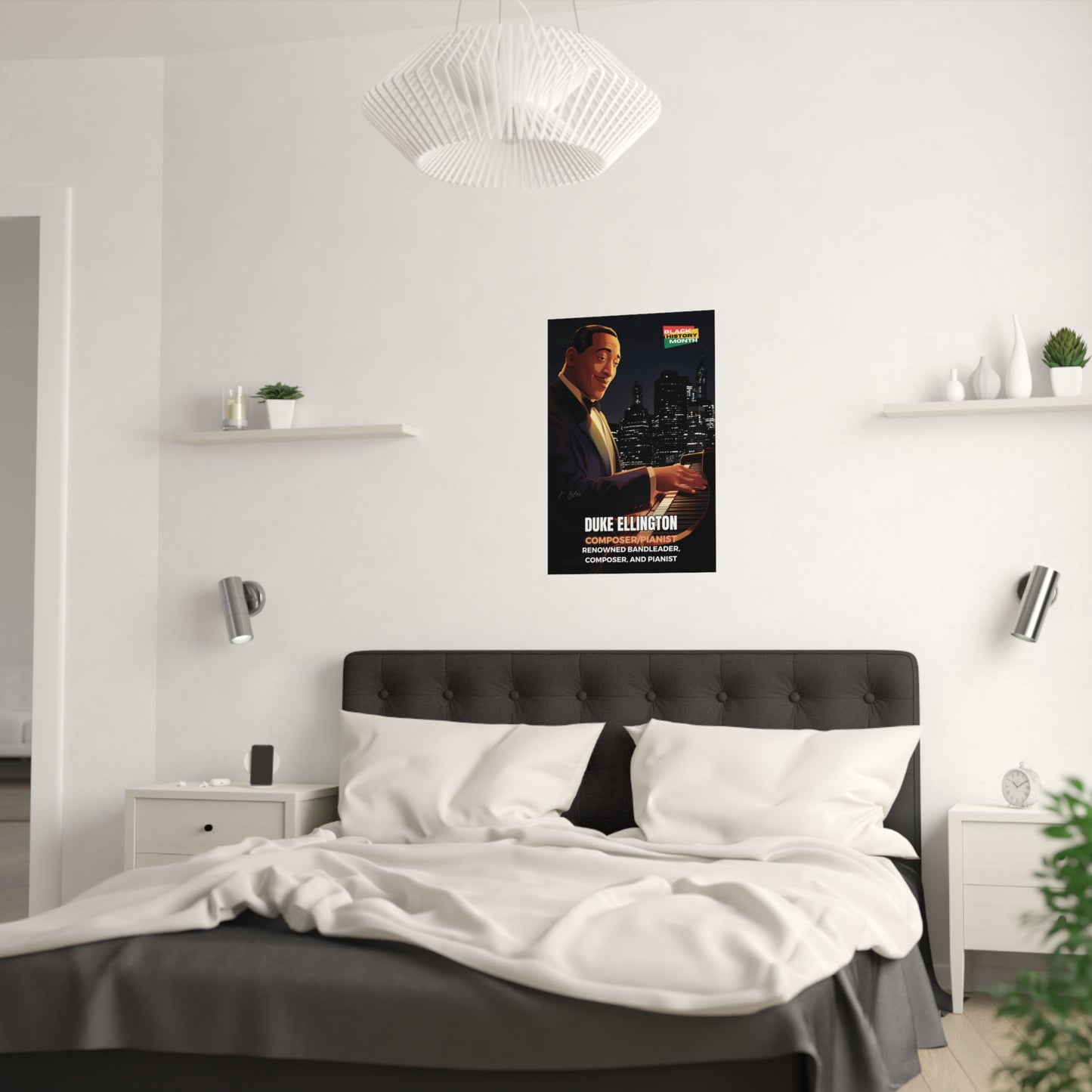 AI Generated Art  Poster Print of Duke Ellington - Educational Black History Art Enthusiasts - Cool Posters for Office or Bedroom Wall Art