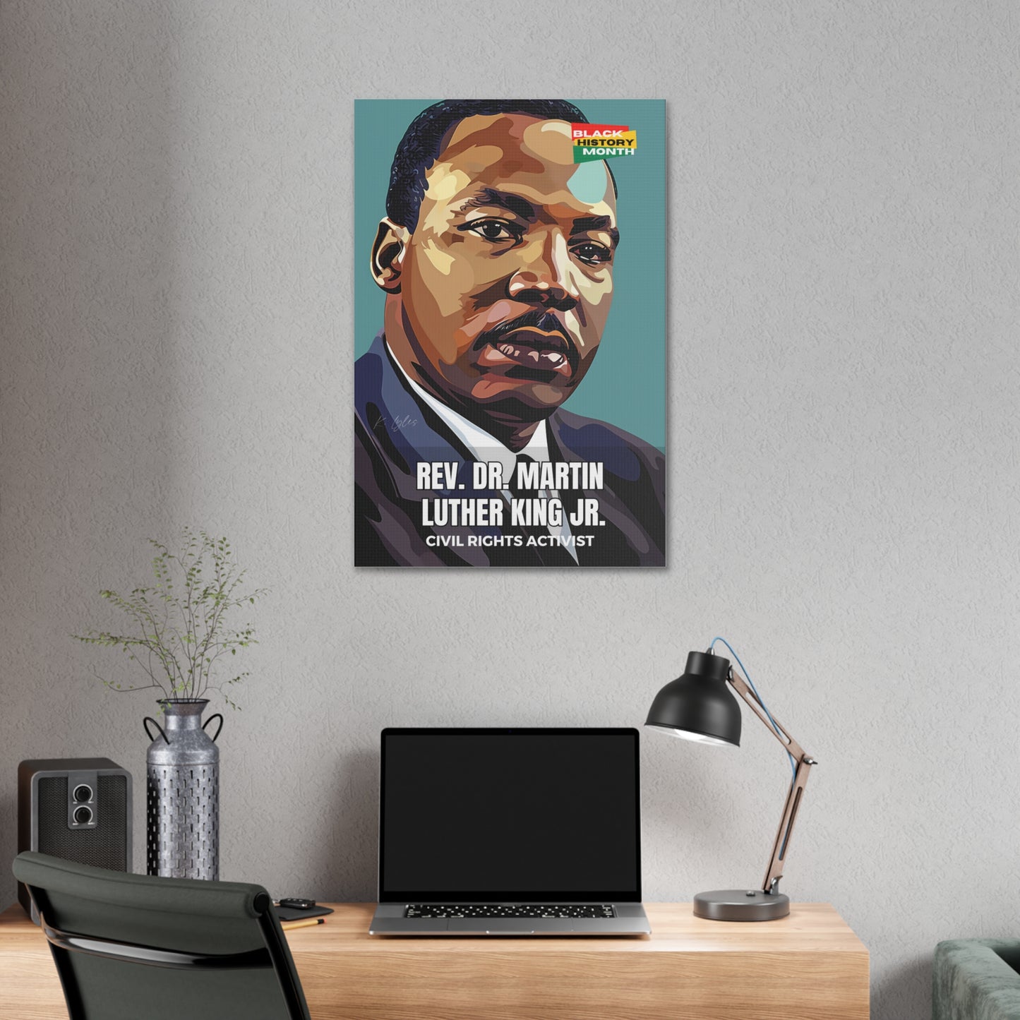 Black History Month Canvas Wall Art / Dr. Martin Luther King Jr. / Poet / AI Art / Multiple Sizes / Large Wall Art / Popular Art Decor / Trend Wall Art /