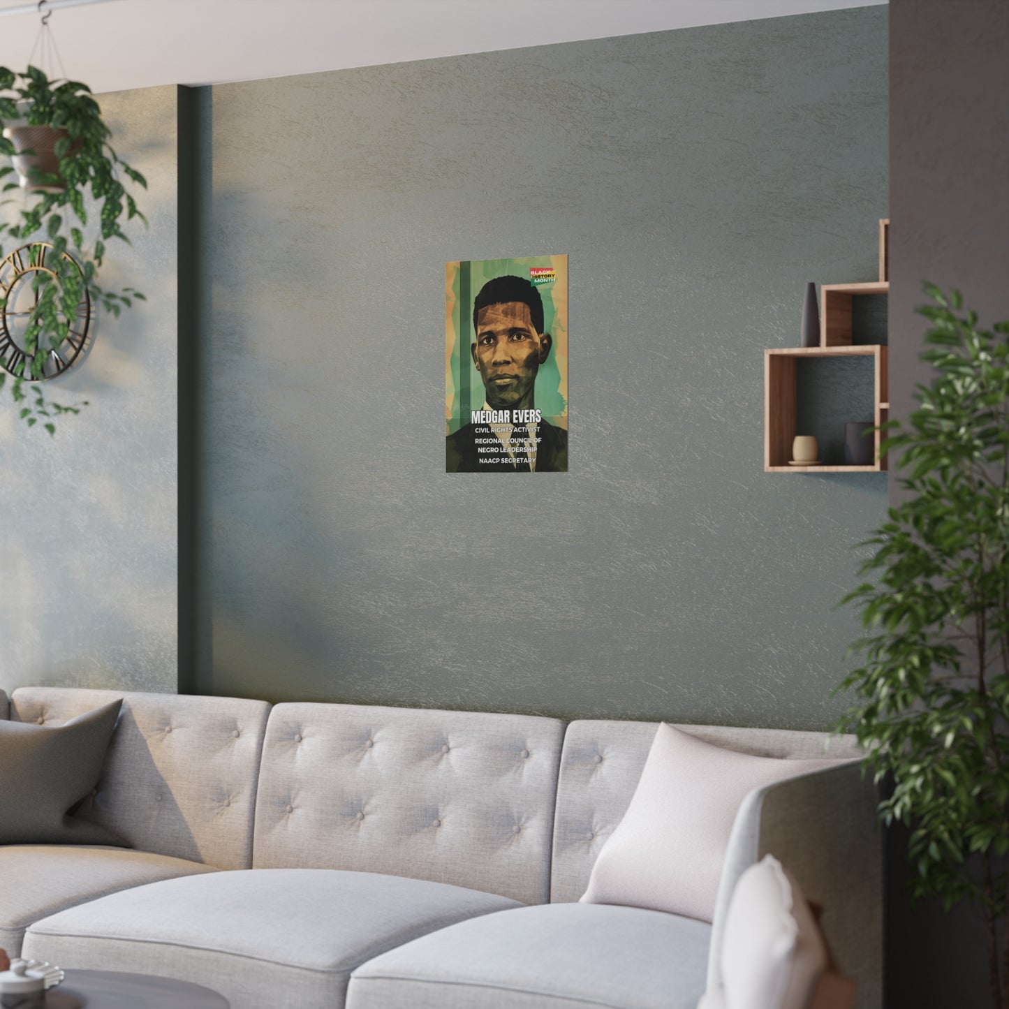 AI Generated Art  Poster Print of Medgar Evers - Educational Black History Art Enthusiasts - Cool Posters for Office or Bedroom Wall Art