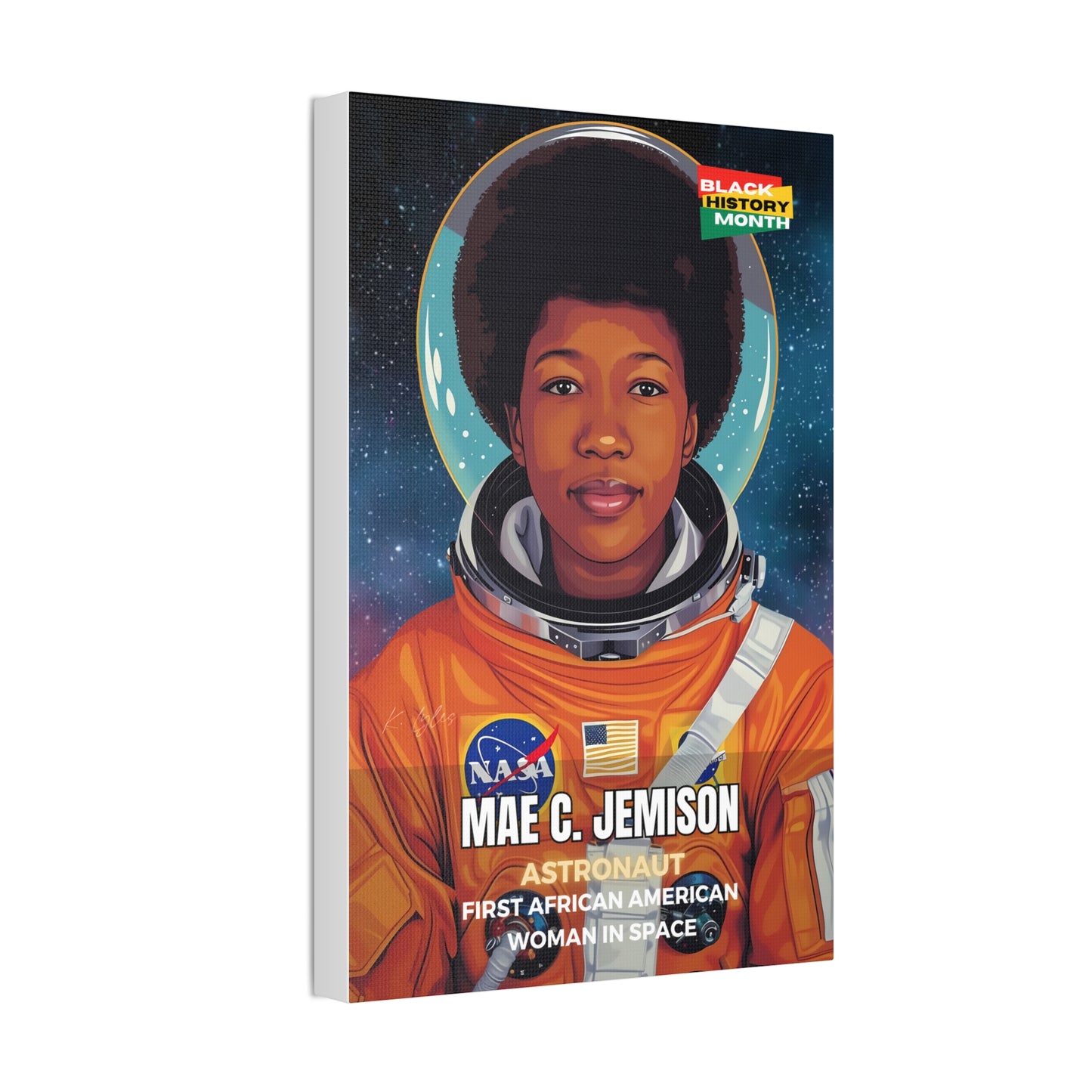 Black History Month Canvas Wall Art / Mae Jemison / Poet / AI Art / Multiple Sizes / Large Wall Art / Popular Art Decor / Trend Wall Art /