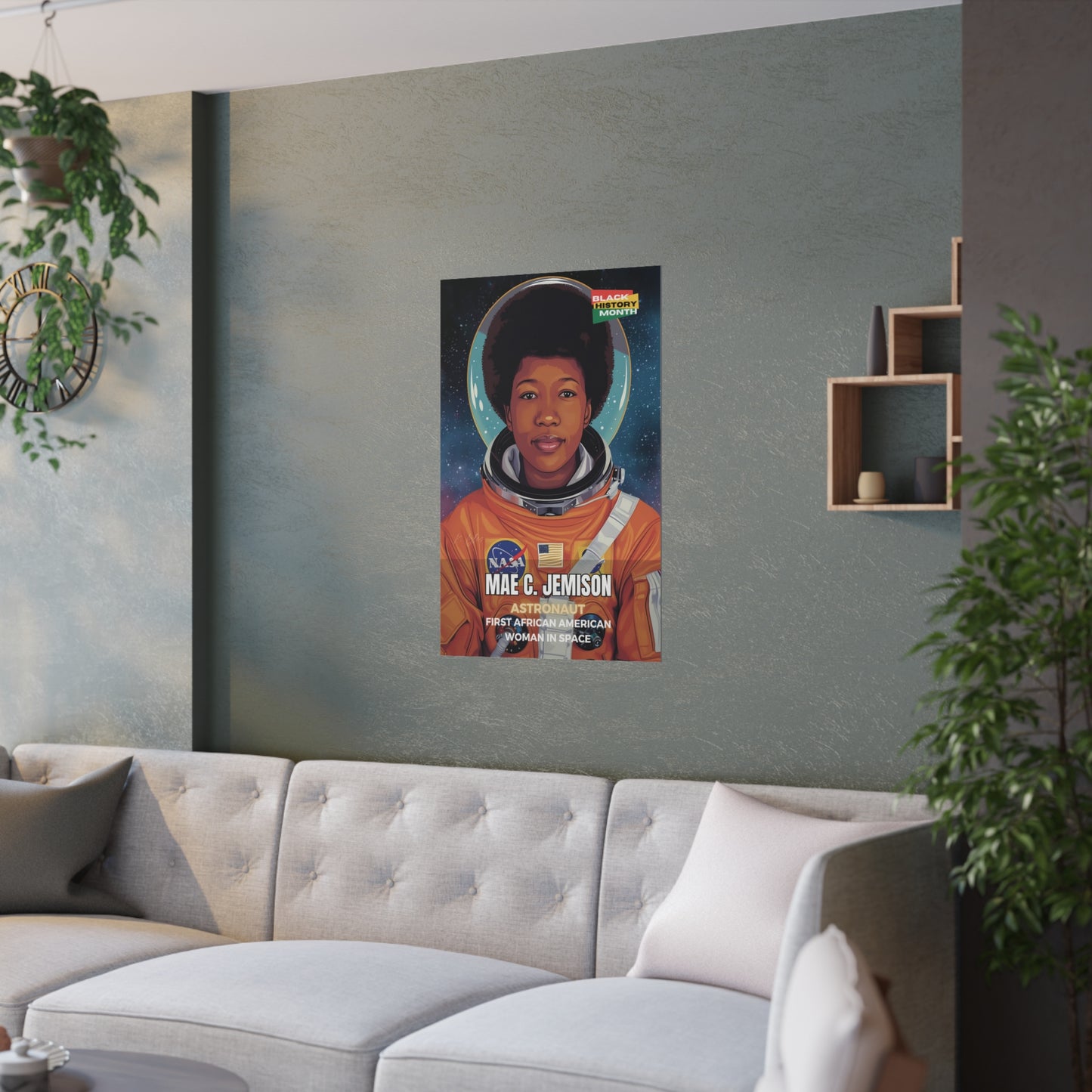 AI Generated Art  Poster Print of Mae Jemison - Educational Black History Art Enthusiasts - Cool Posters for Office or Bedroom Wall Art