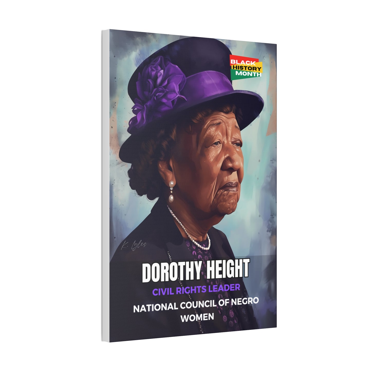 Black History Month Canvas Wall Art / Dorothy Height / Poet / AI Art / Multiple Sizes / Large Wall Art / Popular Art Decor / Trend Wall Art /