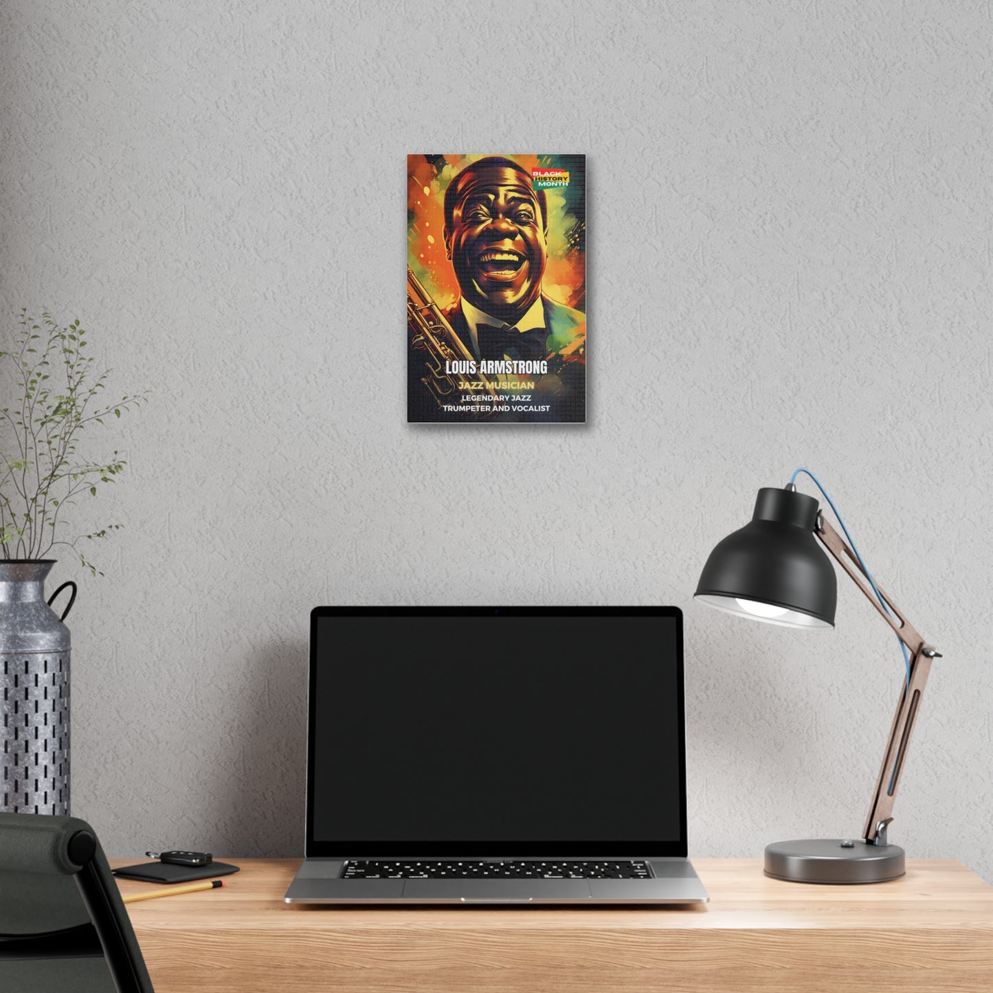 Black History Month Canvas Wall Art / Louis Armstrong / Poet / AI Art / Multiple Sizes / Large Wall Art / Popular Art Decor / Trend Wall Art /